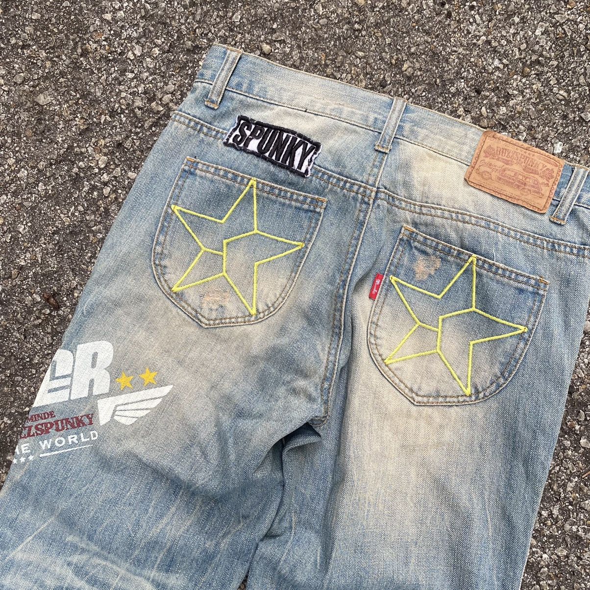 Hysteric Glamour Buzz Spunky Patched Distressed Faded Denim Jeans Size US 30 / EU 46 - 7 Thumbnail