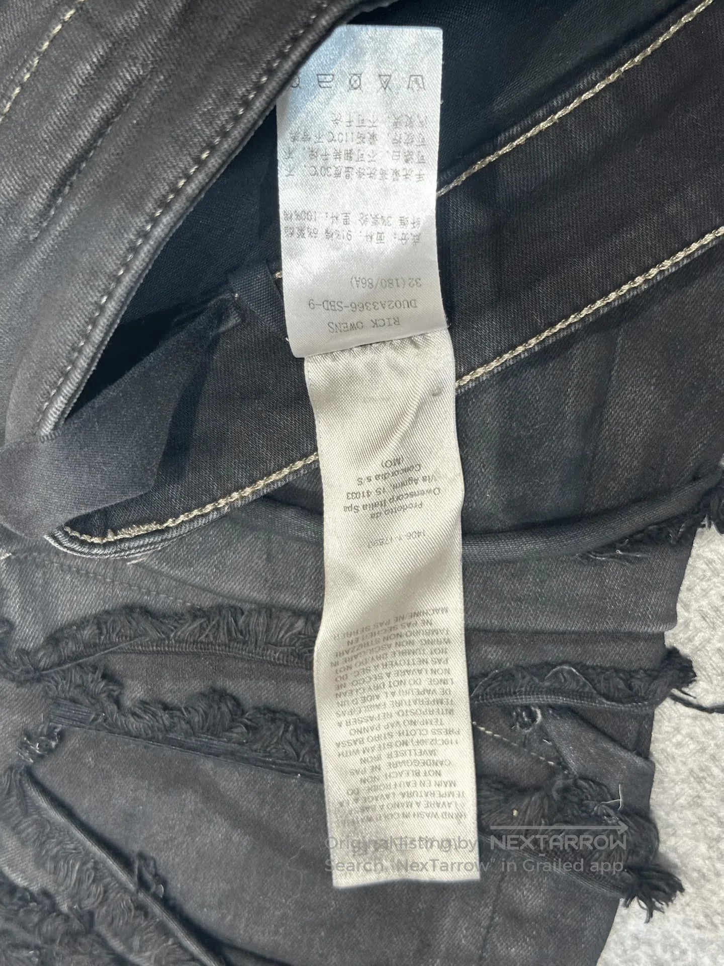 Rick Owens Drkshdw Rick Owens DRKSHDW Distressed Wax Pants. Size US 32 / EU 48 - 8 Thumbnail