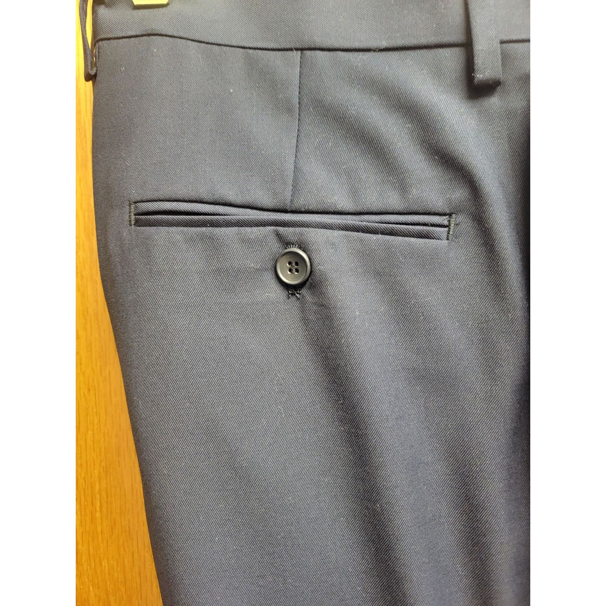 Other Mens Navy Blue Classic 2-Button Suit Polyester & Rayon Unhem Size 42R - 16 Thumbnail