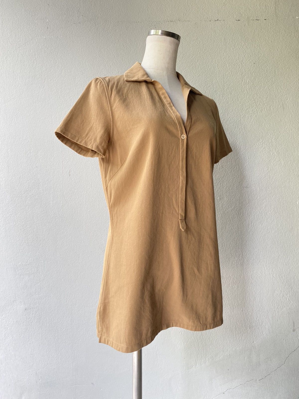 Jil Sander JILSANDER Minimalist Beige Polo Dress Size XS / US 0-2 / IT 36-38 - 6 Thumbnail