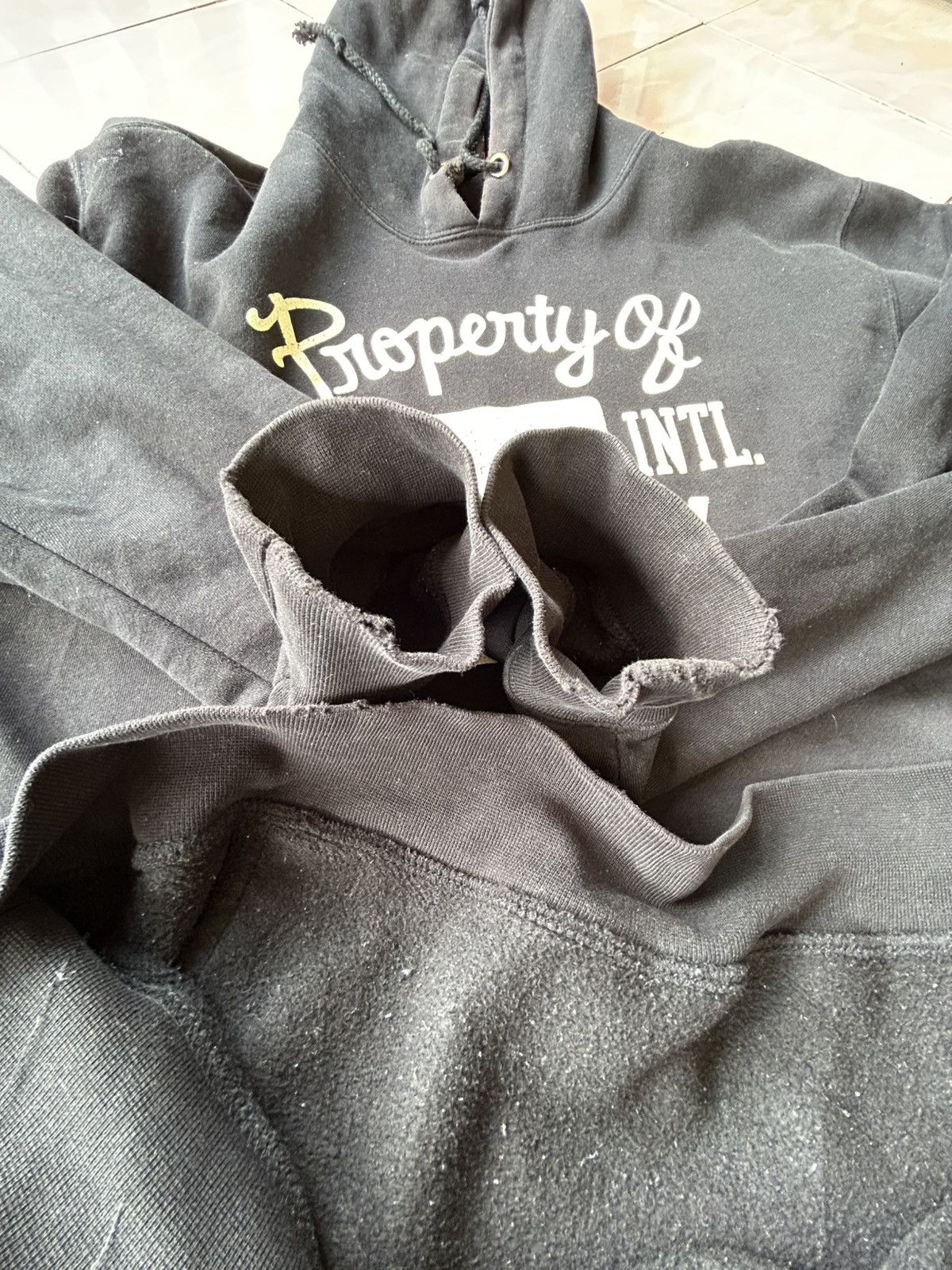 Stussy × Vintage Vintage Stussy Property Of Stussy Intl Hoodie Size US XL / EU 56 / 4 - 8 Thumbnail