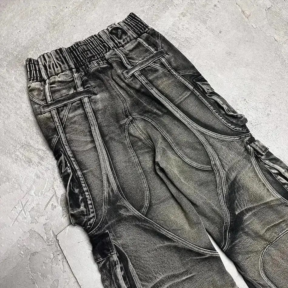 Japanese Brand Design faded y2k hip hop baggy cargo pants Size US 34 / EU 50 - 2 Thumbnail