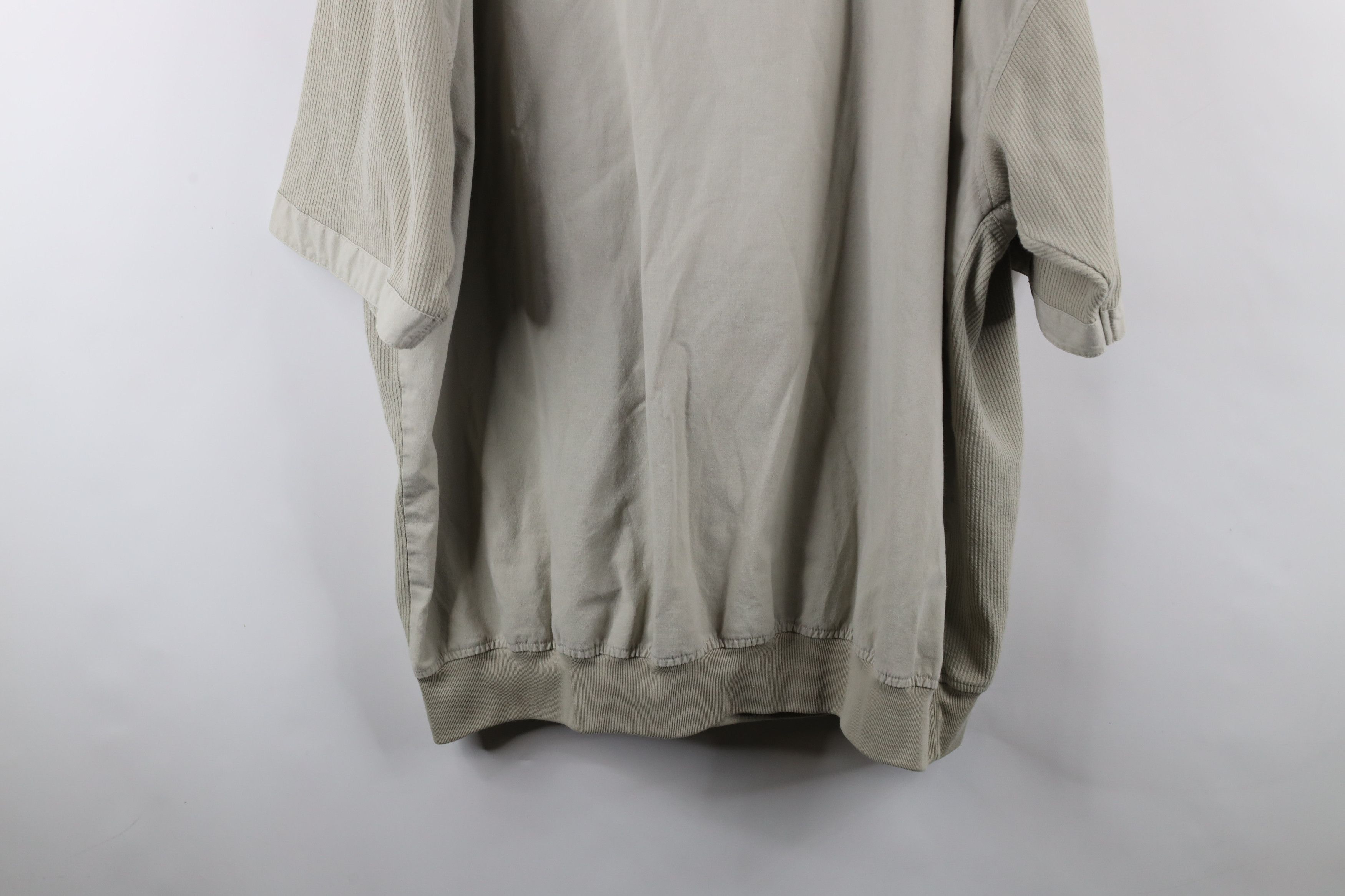 Vintage Vintage 90s Streetwear Ribbed Knit Pullover Polo Shirt Beige Size US XXL / EU 58 / 5 - 12 Thumbnail