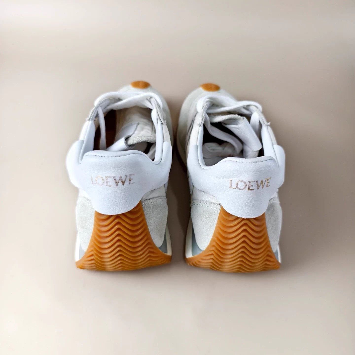 Loewe Loewe gray white logo lace-up casual shoes 36 Size US 5 / IT 35 - 4 Thumbnail
