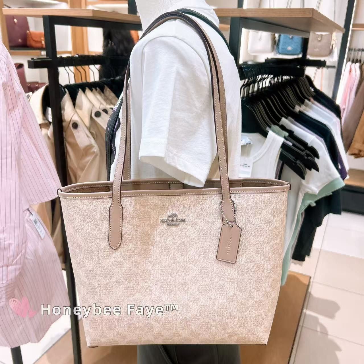 Coach Medium City Tote Bag In Signature Canvas CDX82 Size ONE SIZE - 4 Thumbnail