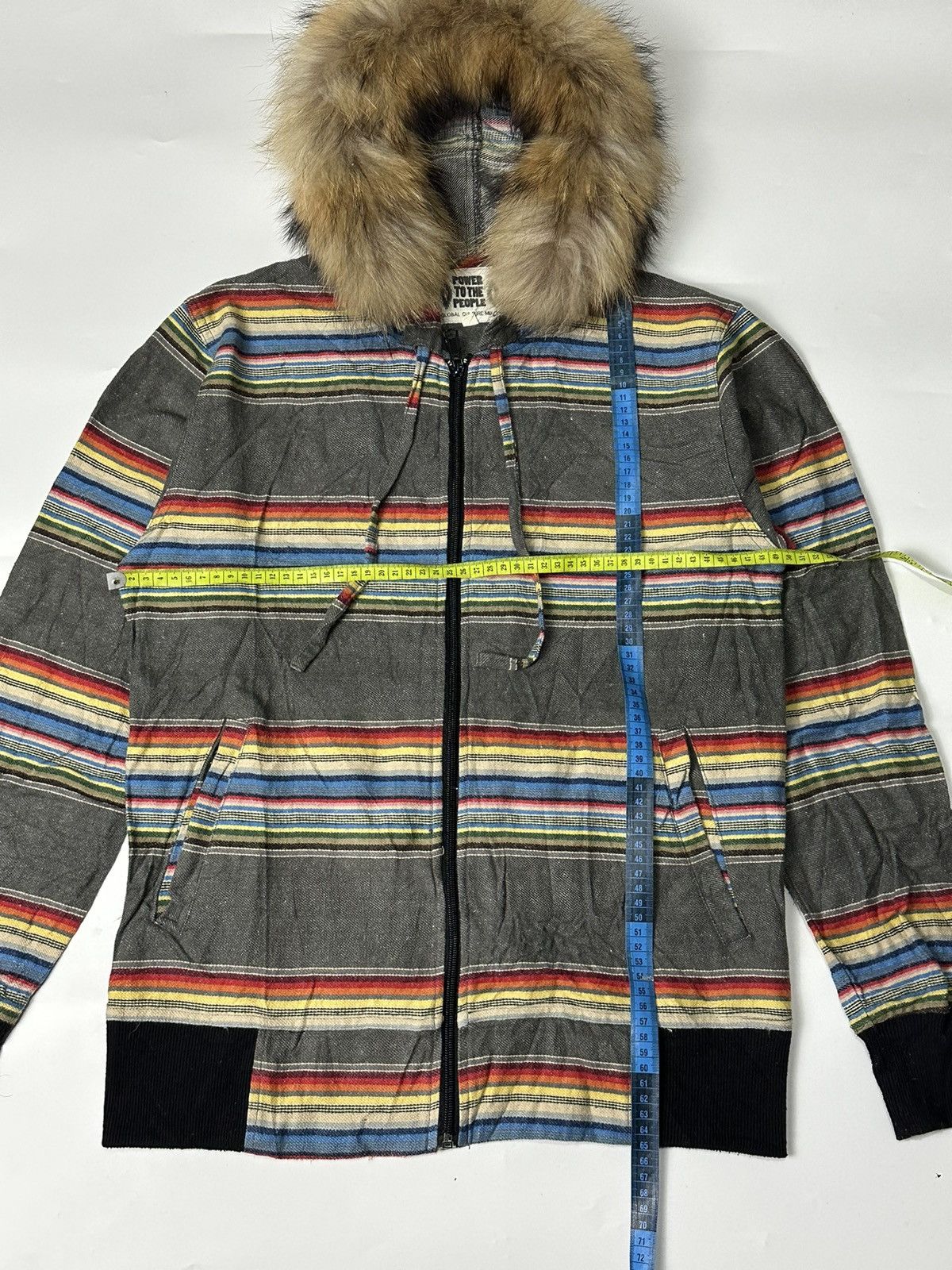 If Six Was Nine × Japanese Brand × Le Grande Bleu (L.G.B.) Fur hoodie rainbow stripe ifsixwasnine style Size US M / EU 48-50 / 2 - 5 Thumbnail
