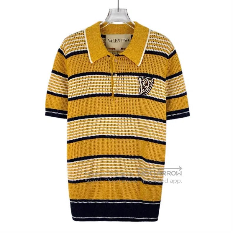 Valentino Valentino Single-breasted short-sleeved knitted polo shirt Size US XS / EU 42 / 0 - 1 Thumbnail