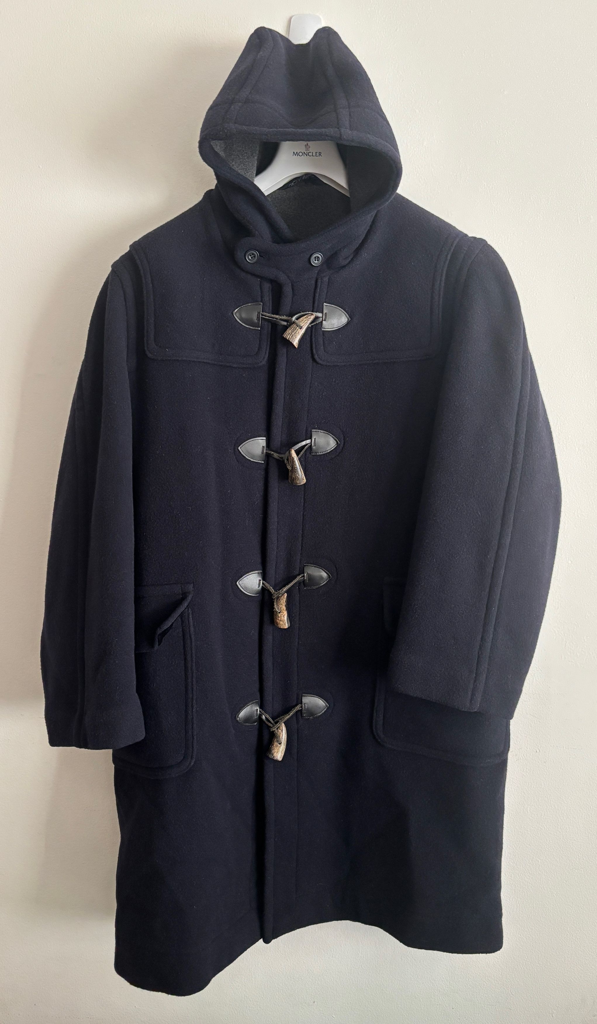 Brooks Brothers Navy Wool Cashmere Hooded Duffle Coat/ Overcoat - Large UK Size US L / EU 52-54 / 3 - 1 Thumbnail