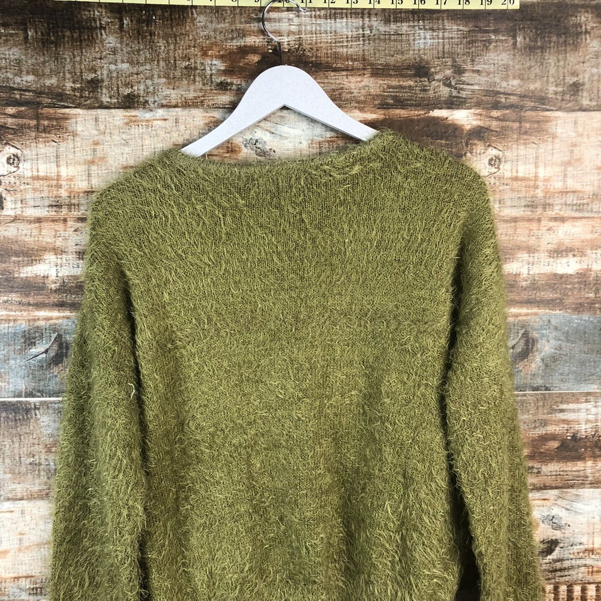 Vintage DL Mounior Green Mohair shaggy fur Knitwear #C404 Size M / US 6-8 / IT 42-44 - 13 Thumbnail