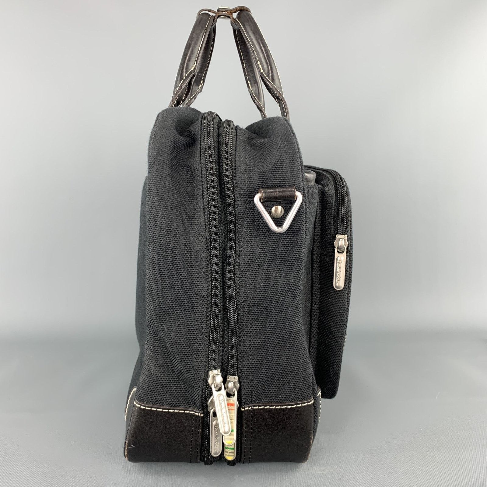 Paul Smith Contrast Stitch Black Canvas Leather Trim Work Bag Size ONE SIZE - 5 Thumbnail