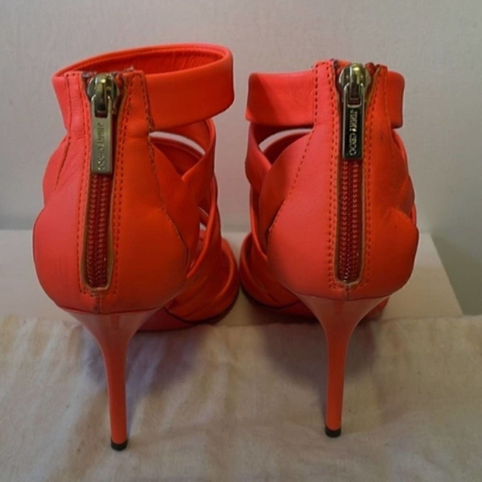 Jimmy Choo Jimmy Choo Damsen Neon Flame Nappa Leather Sandals Heels 6.5 Size US 6.5 / IT 36.5 - 9 Thumbnail