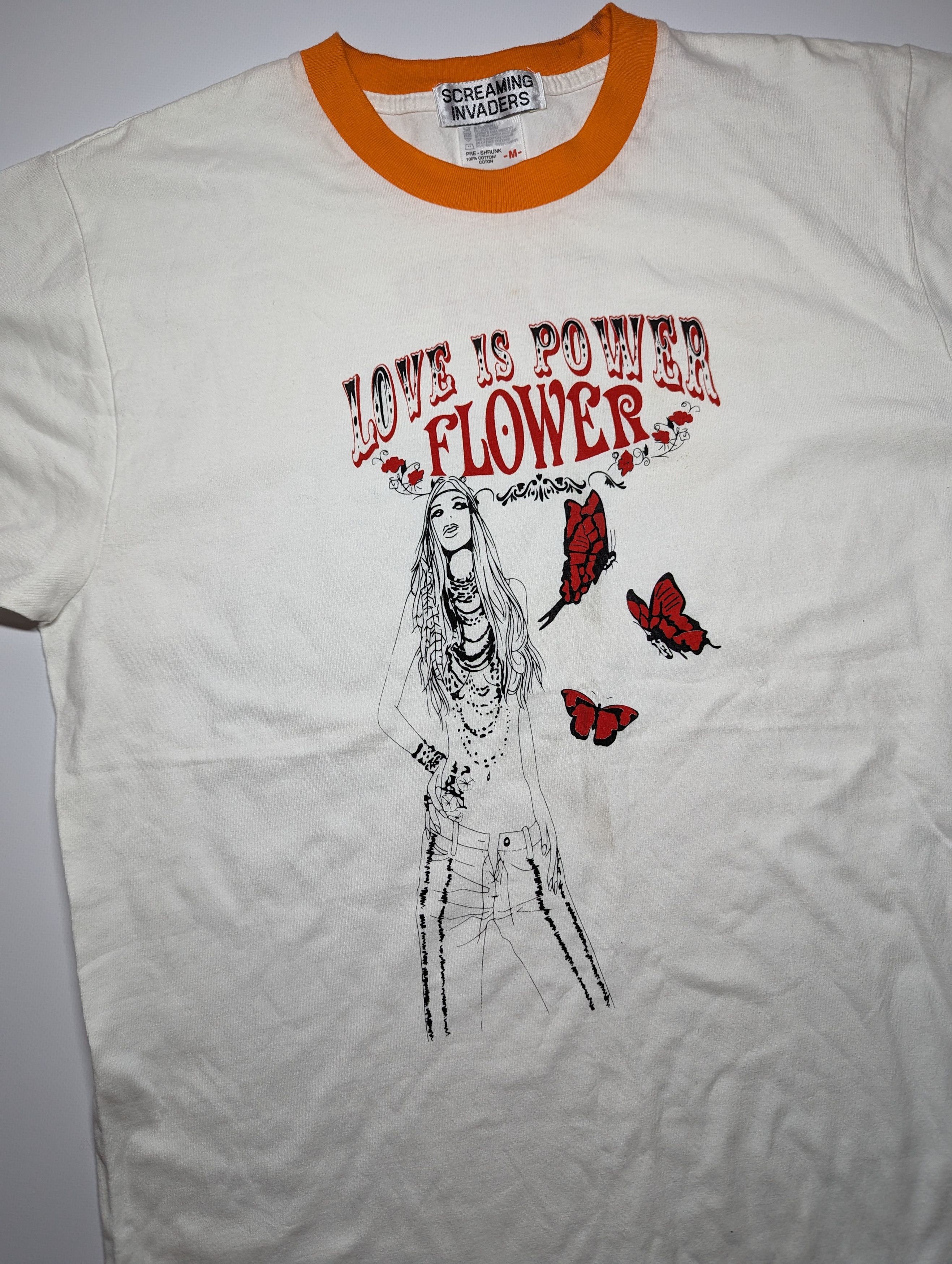 Japanese Brand Screaming Invaders Japanese Love is Power Flower T Shirt Size US M / EU 48-50 / 2 - 2 Thumbnail