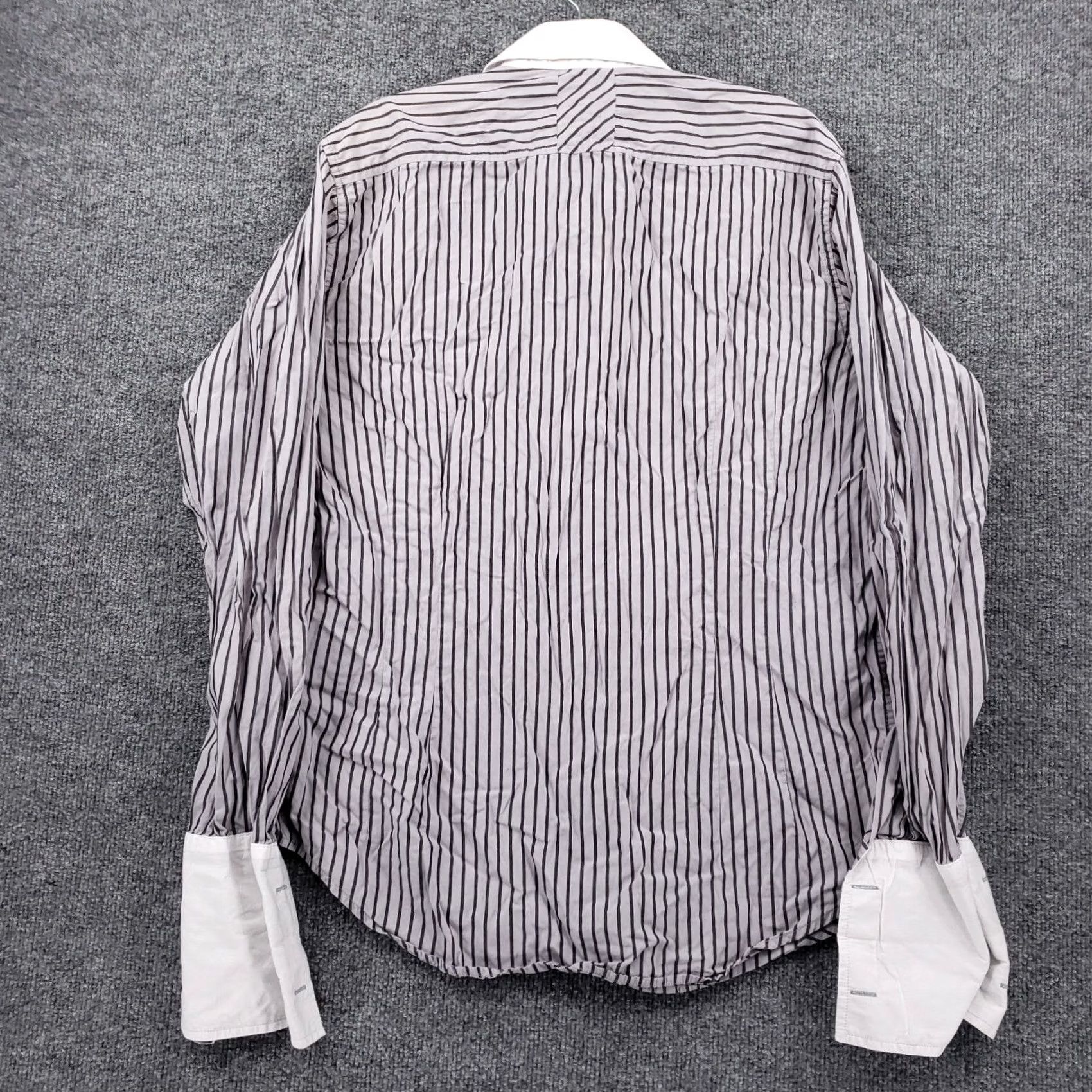 Guess GUESS Shirt Mens L Large Casual Button-Up Gray Striped Long Sleeves Cotton Womens Size L / US 10 / IT 46 - 2 Thumbnail