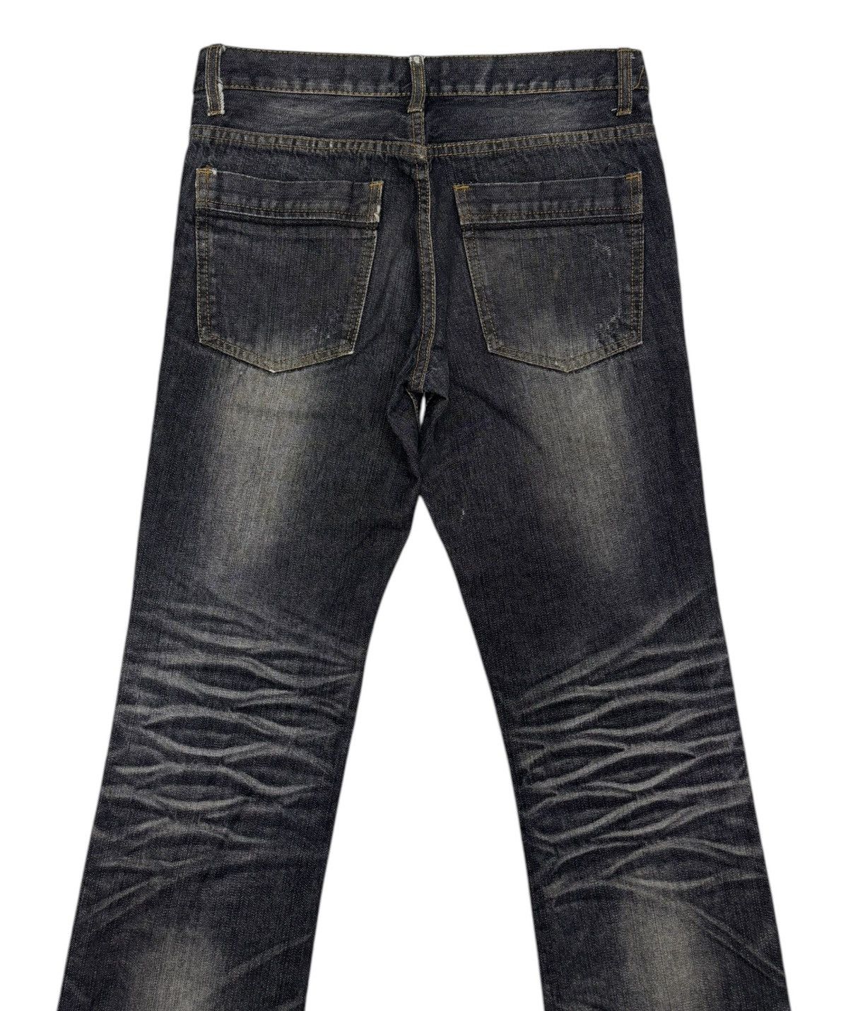 Hysteric Glamour × Japanese Brand 🔥INDECENT FLARE SLIM JEAN WHISKER CLAWMARK DISTRESS DENIM Size US 30 / EU 46 - 6 Thumbnail