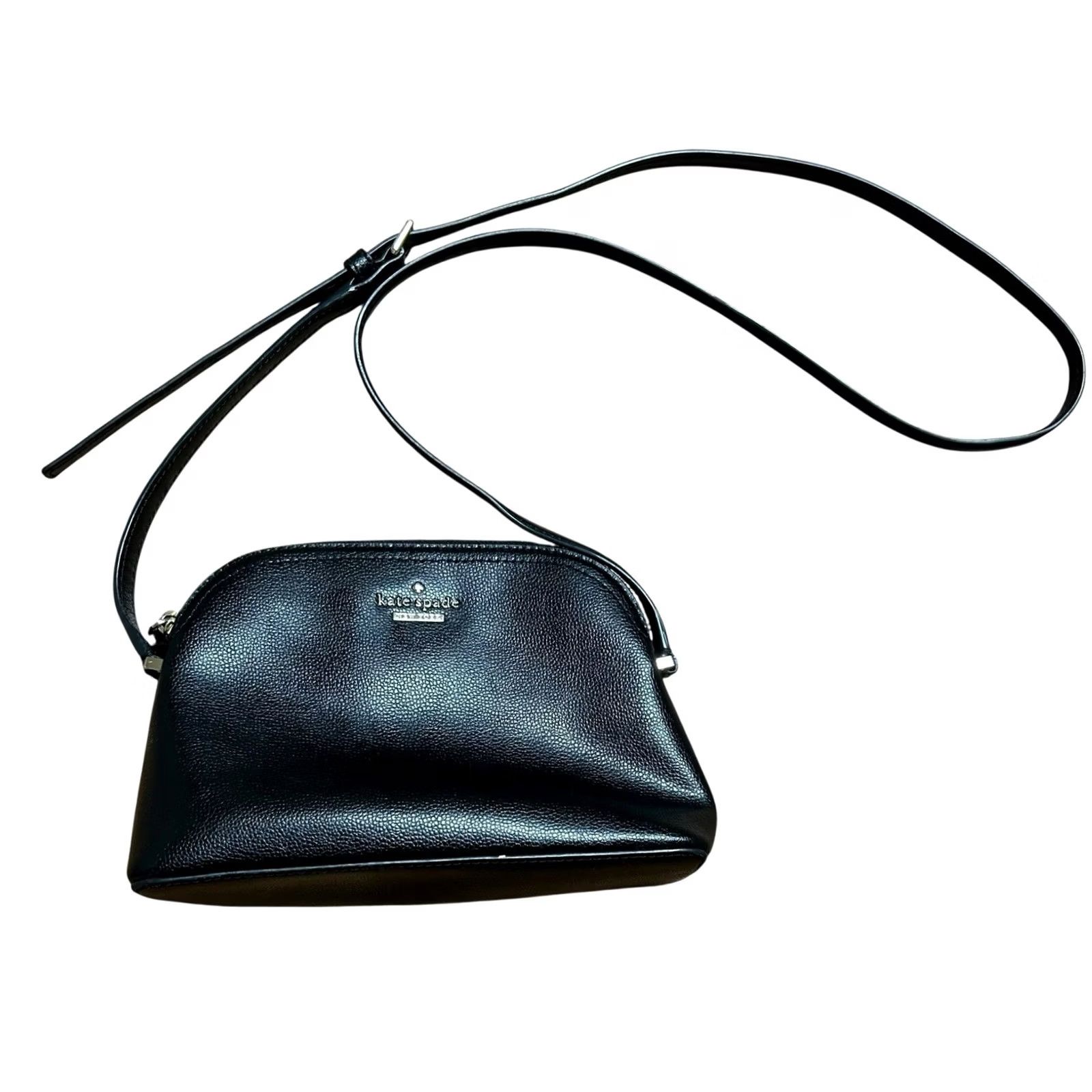 Vintage kate spade new york Crossbody Bag Peggy Patterson Drive Black Leather Purse Small Women 9in 3in Zip Pebbled Leather Strap Crossbody Size ONE SIZE - 2 Thumbnail