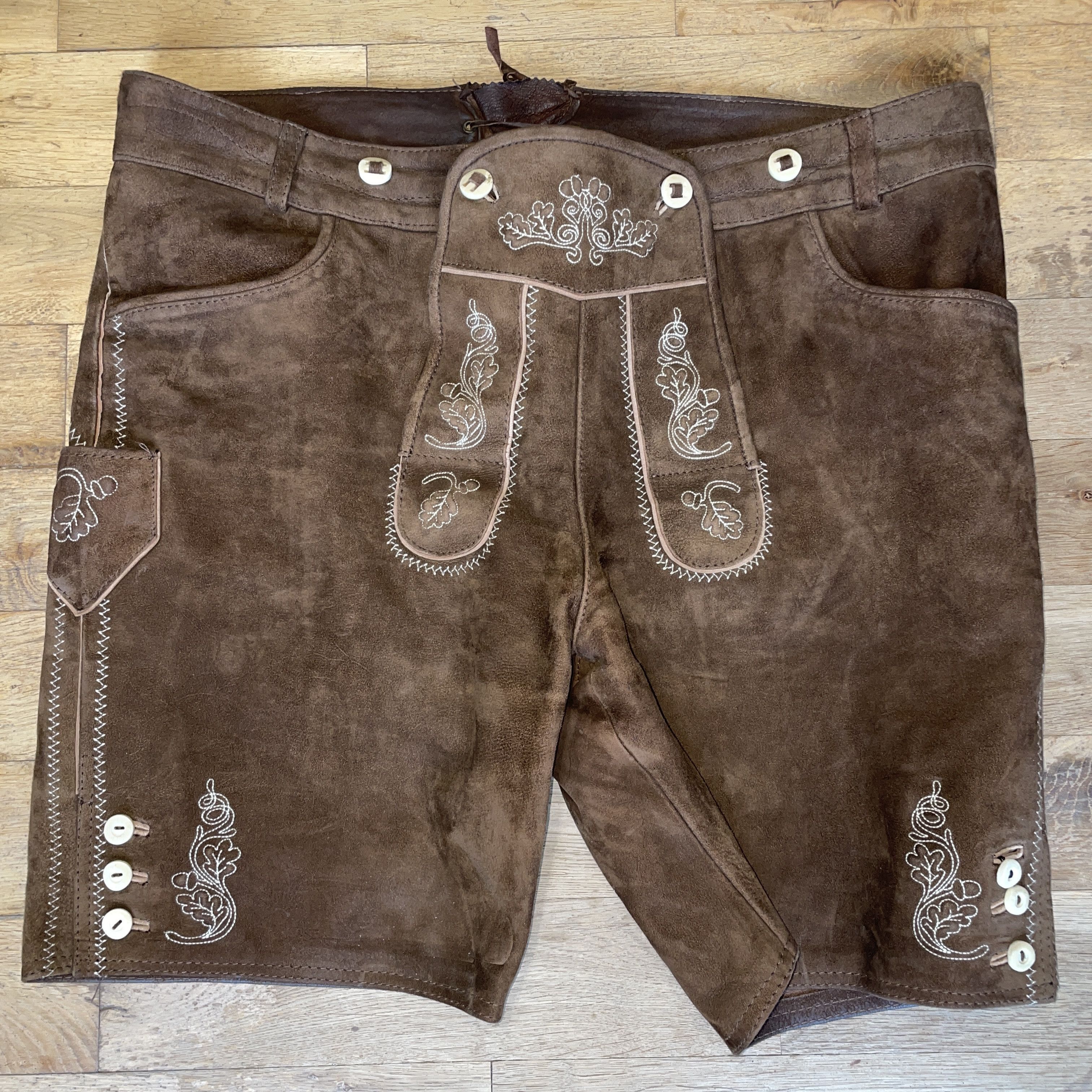 Vintage Trachten Bavarian Vintage Shorts 100% Leather Hunting 58 Size US 44 / EU 60 - 1 Thumbnail