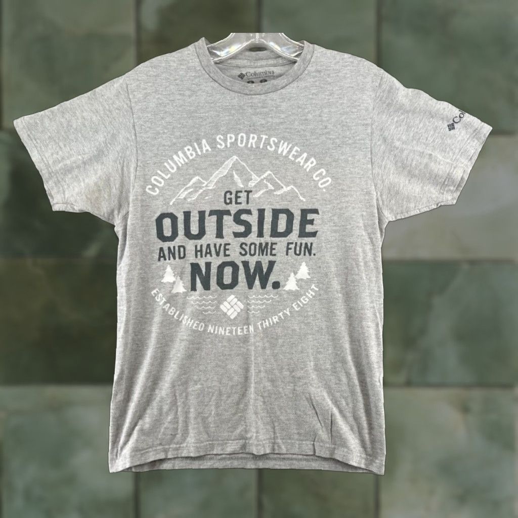 SOMET Columbia TShirt Mens Small Gray Get Outside And Have Some Fun Now Mountains Size US S / EU 44-46 / 1 - 1 Thumbnail