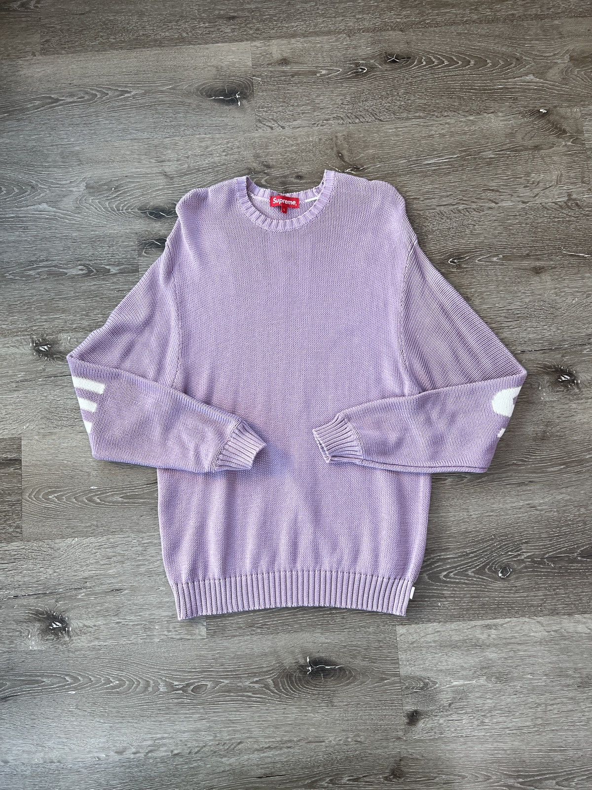 Supreme Supreme "Back Logo Sweater" Purple Size US L / EU 52-54 / 3 - 1 Thumbnail
