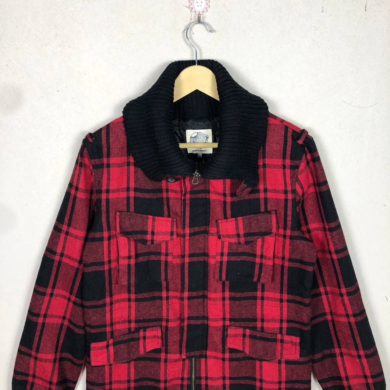 Japanese Brand Made in Heaven Plaid Tartan Wool Cruiser Jacket Punk Goth Size US M / EU 48-50 / 2 - 3 Thumbnail