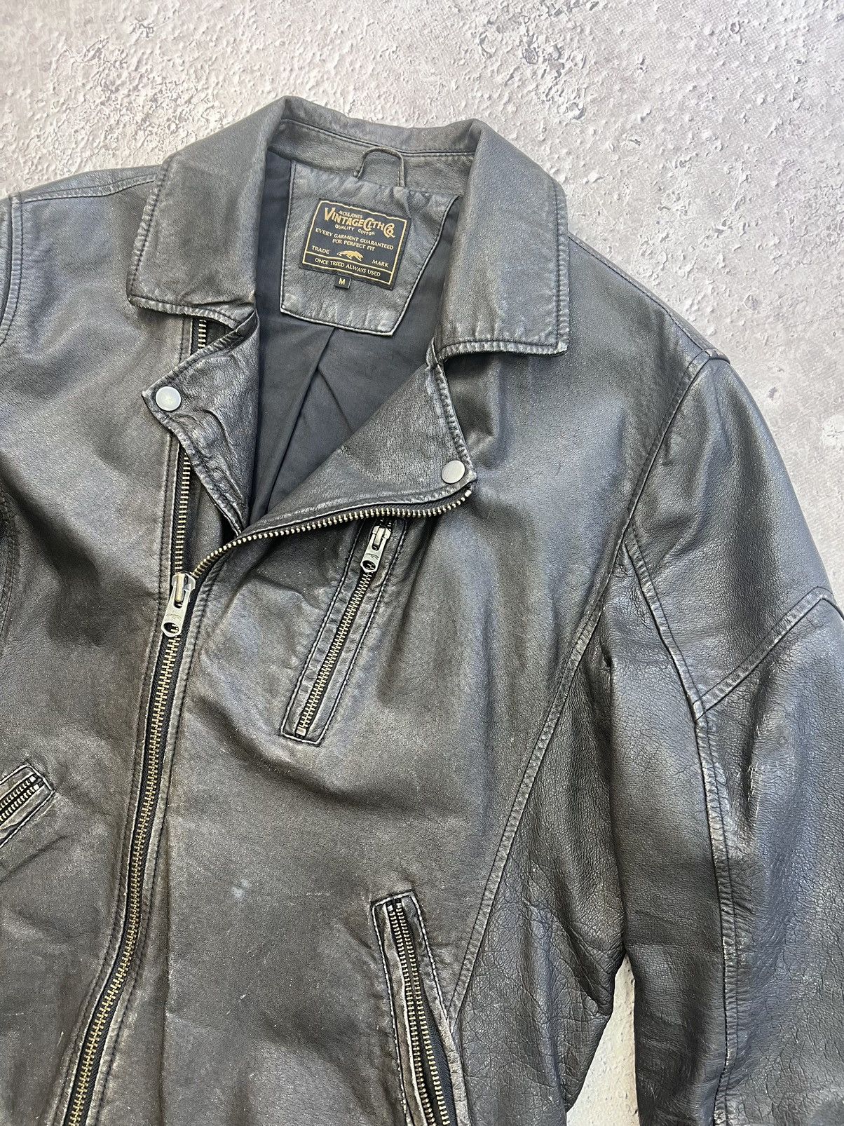 Leather Vintage Avantgarde Biker Cropped Leather Jacket Size US M / EU 48-50 / 2 - 4 Thumbnail