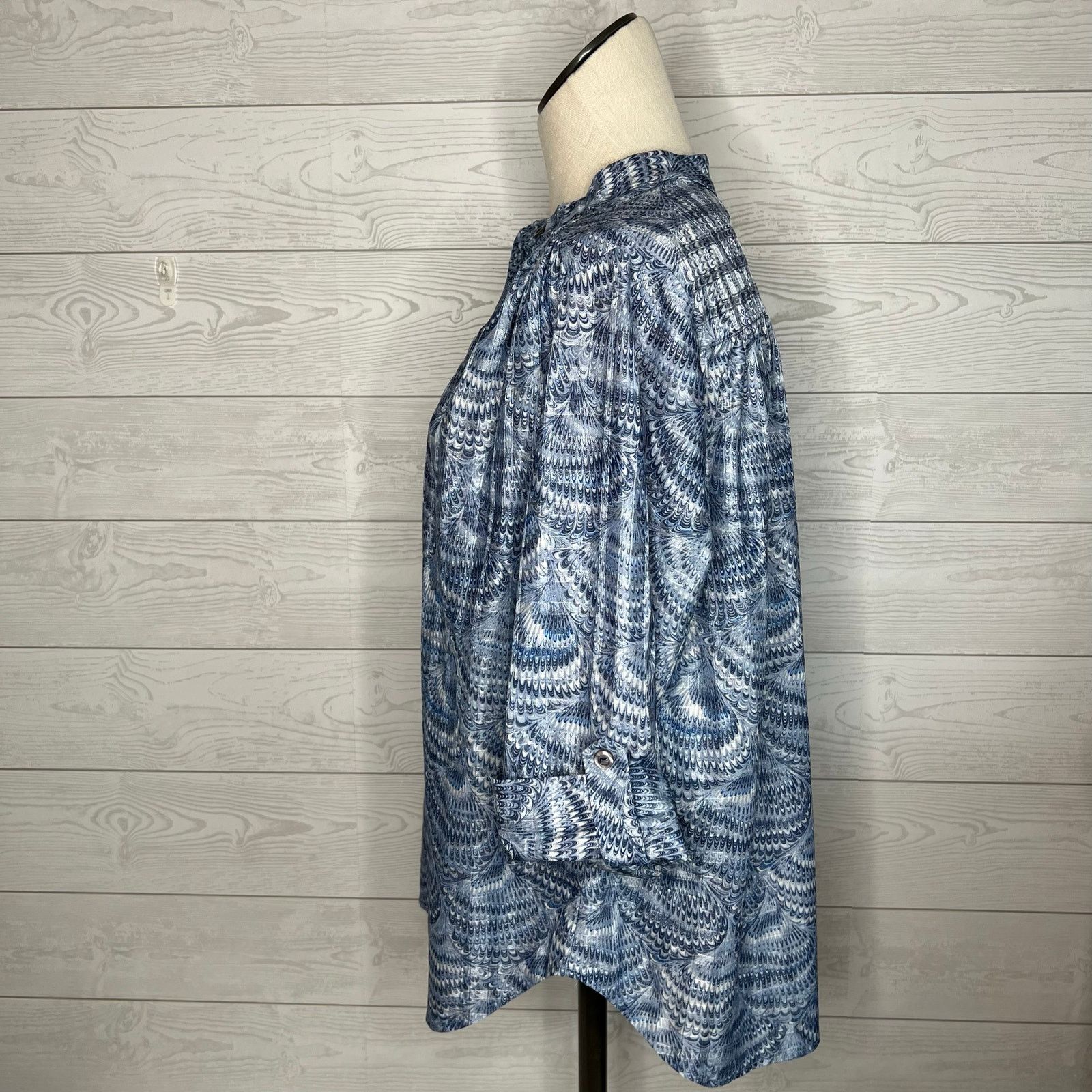 Other Top Notch 80’s Vintage blue print tunic Size Large Size L / US 10 / IT 46 - 2 Thumbnail