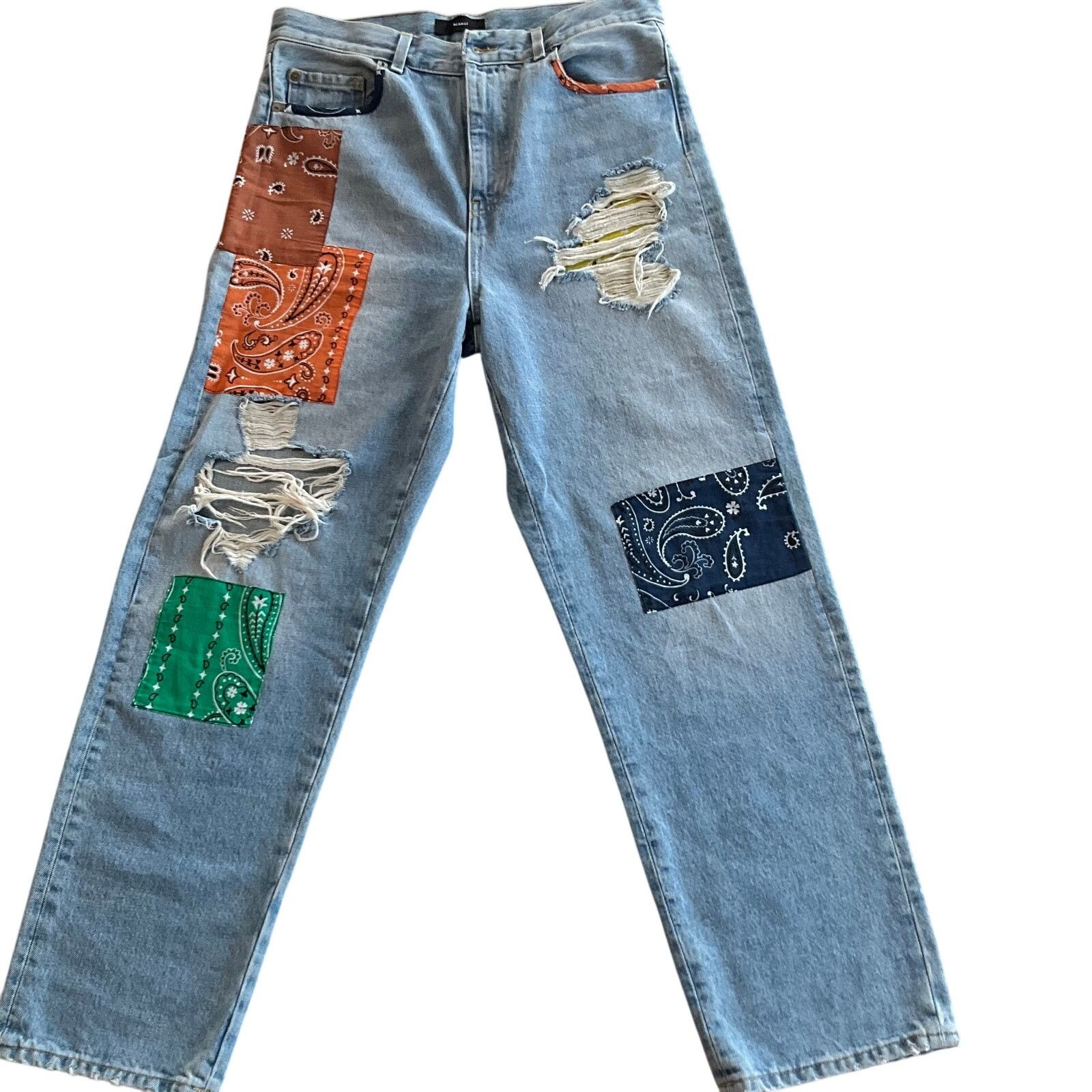 Alanui ALANUI: Men's Baggy Cut Patchwork Jeans - 30 Size US 30 / EU 46 - 1 Thumbnail