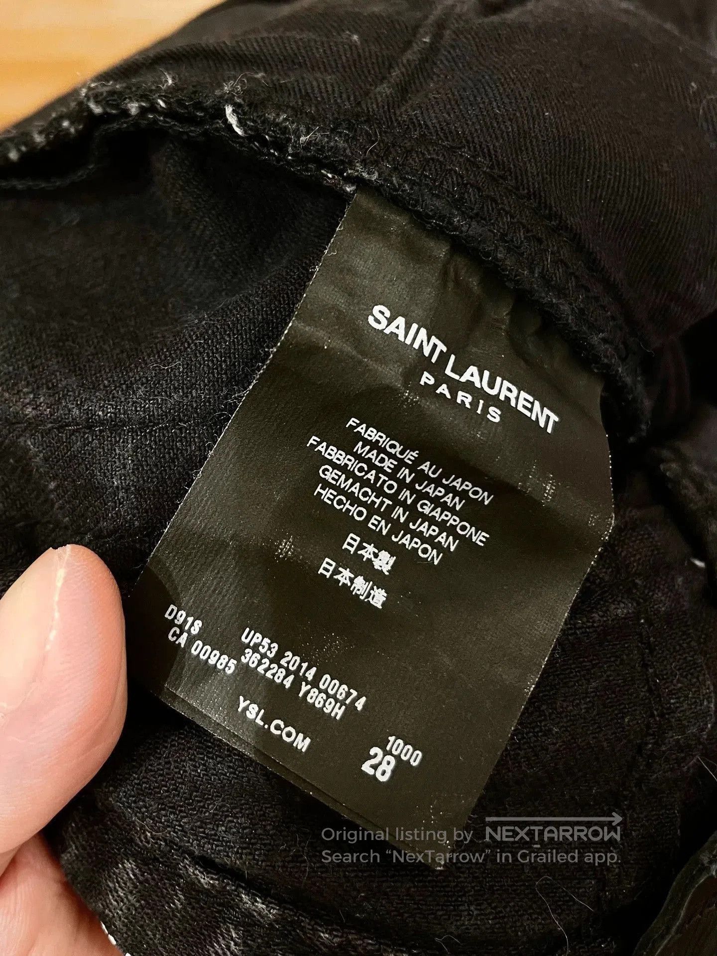 Saint Laurent Paris Black Ripped Denim Jeans Size 28. Size US 28 / EU 44 - 5 Thumbnail