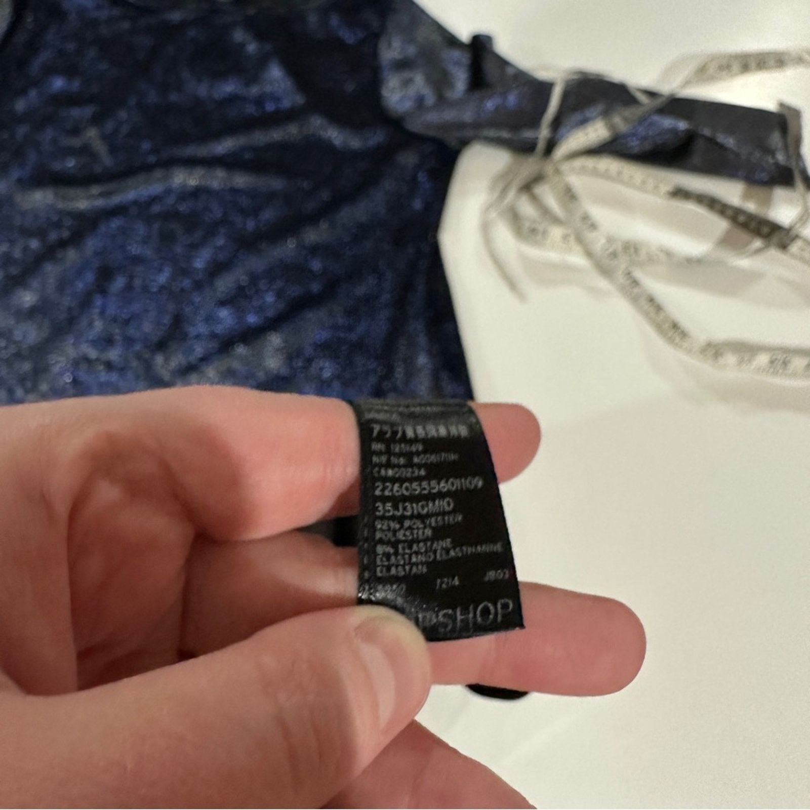 Topshop Topshop Blue Glitter Velvet 3/4 Sleeve Midi Bodycon Dress 6 Size M / US 6-8 / IT 42-44 - 8 Thumbnail