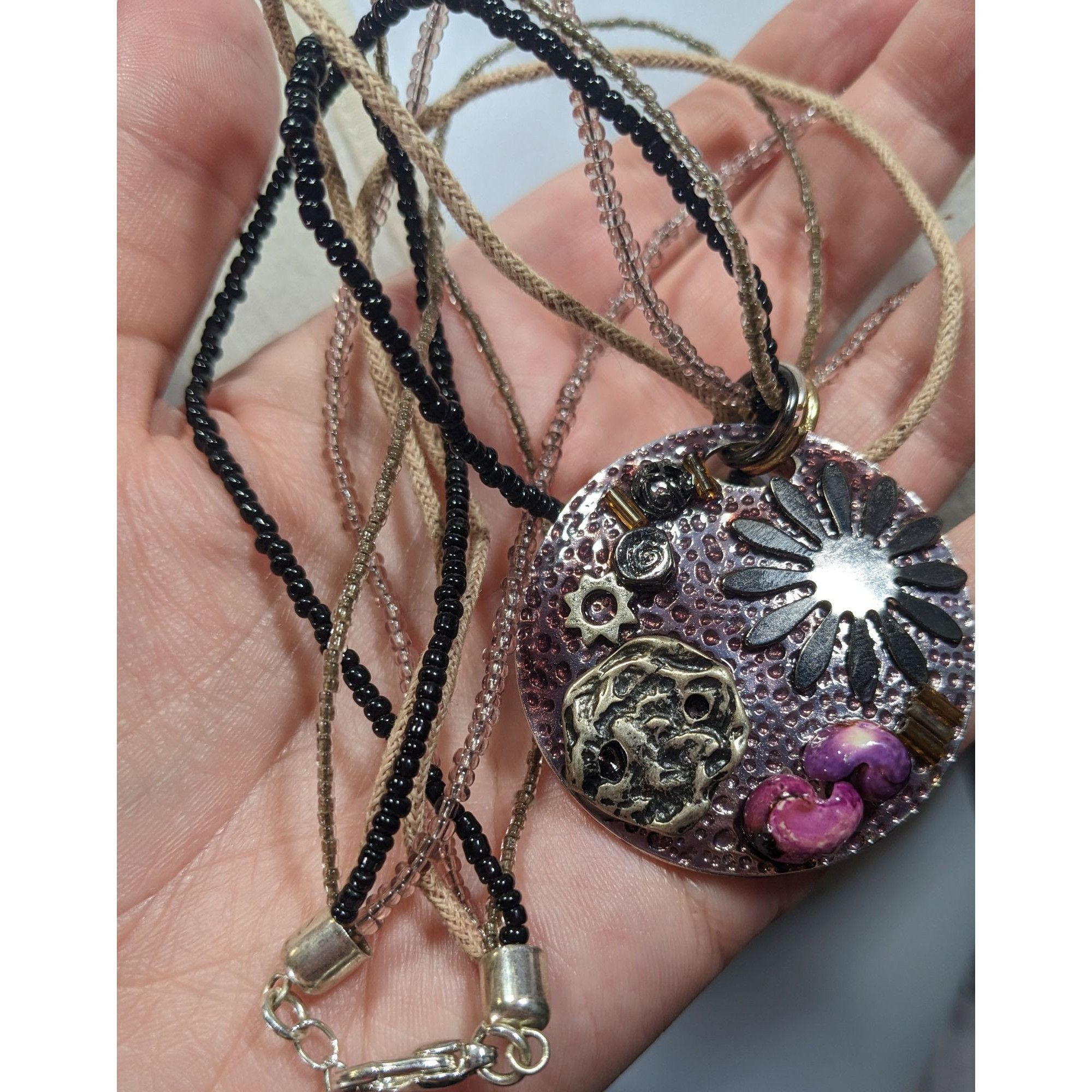 Other "Sea Resin" Artisan Crafted Purple And Silver Tone Pendant N Size ONE SIZE - 5 Thumbnail