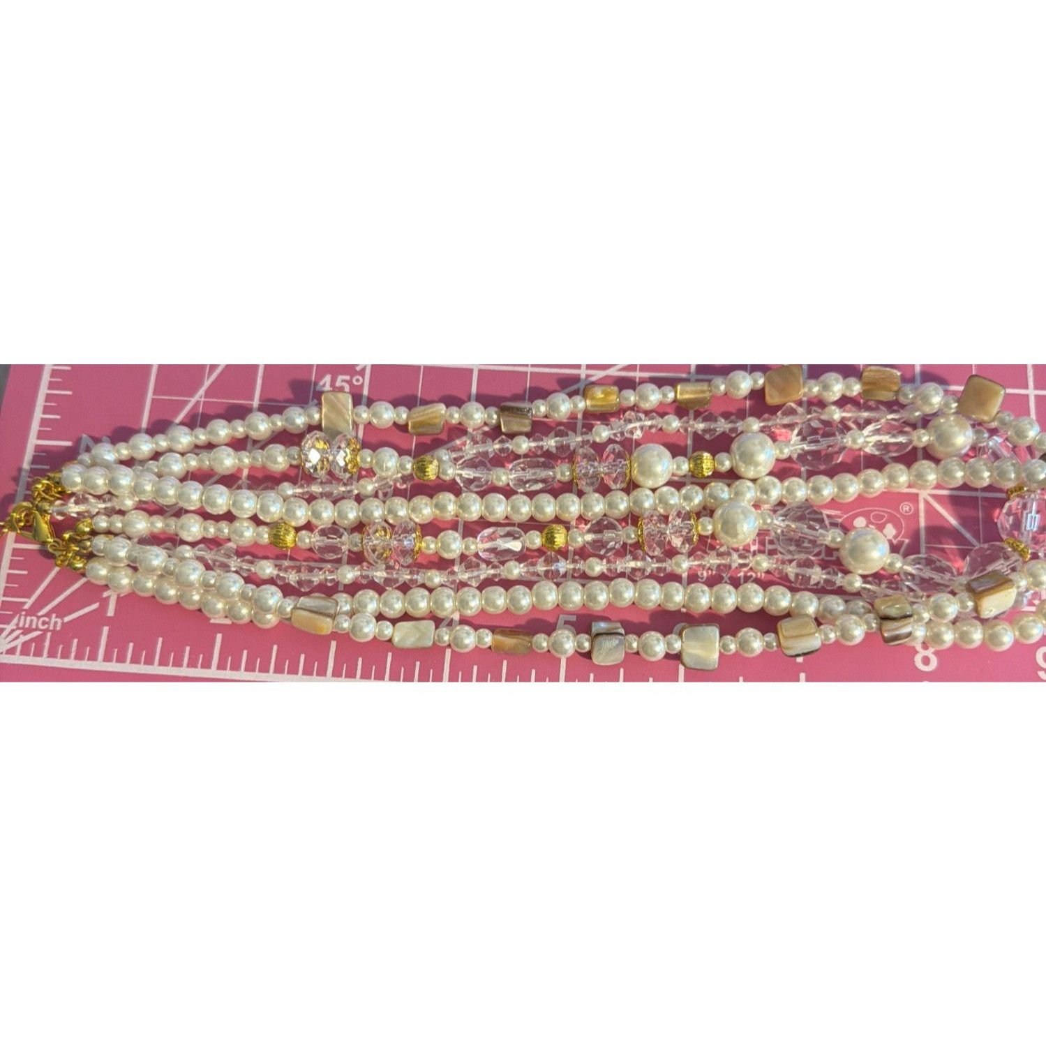 Other Premier Designs Daydream Necklace Multi Strand Gold Tone Fau Size ONE SIZE - 6 Thumbnail