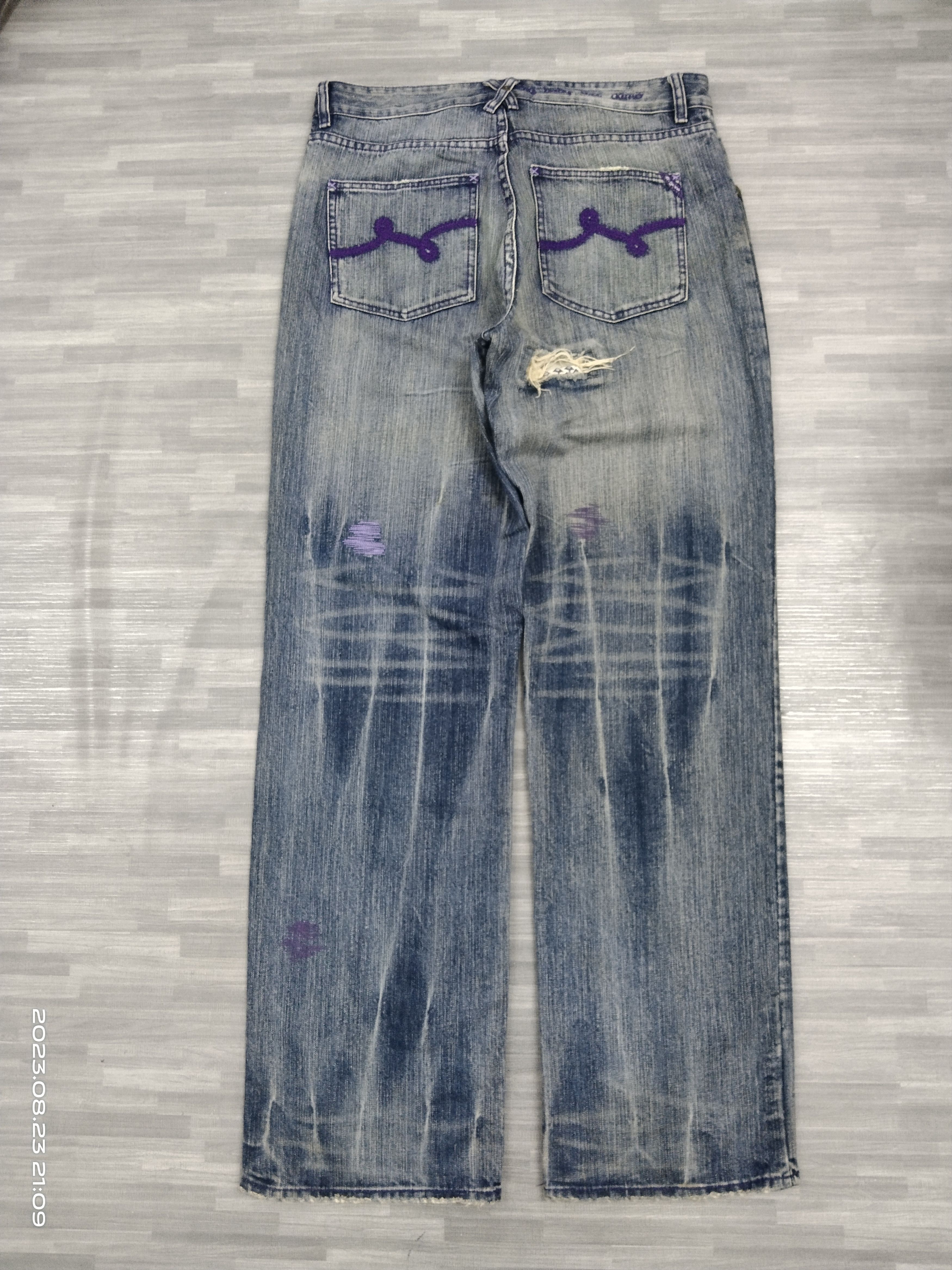 Other INSANE 90s🔥WASHED BLUE PACTHWORK ING DENIM PANTS Size US 34 / EU 50 - 3 Thumbnail