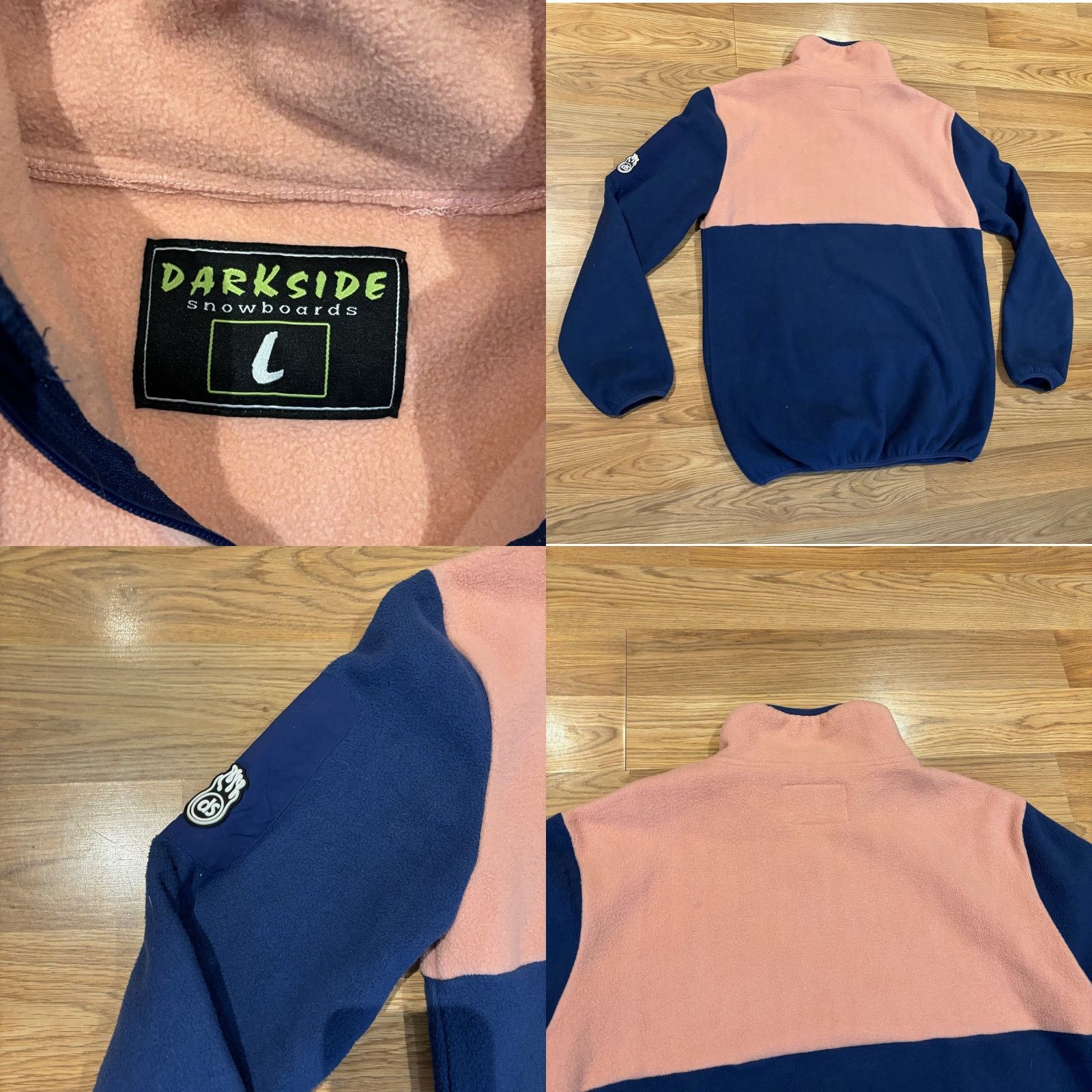 Pinko Darkside Snowboards Colorblock Fleece Jacket Pink Blue Unisex Size L Sherpa Hoodie Pullover with Deep Pile Size US L / EU 52-54 / 3 - 8 Thumbnail