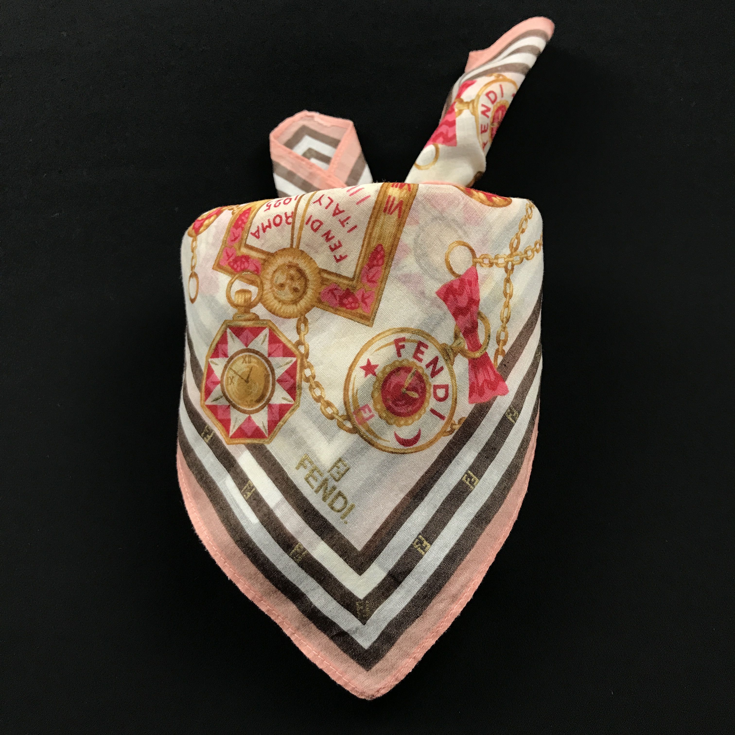 Designer × Vintage Vintage Fendi Bandana Neckerchief Handkerchief Size ONE SIZE - 4 Thumbnail