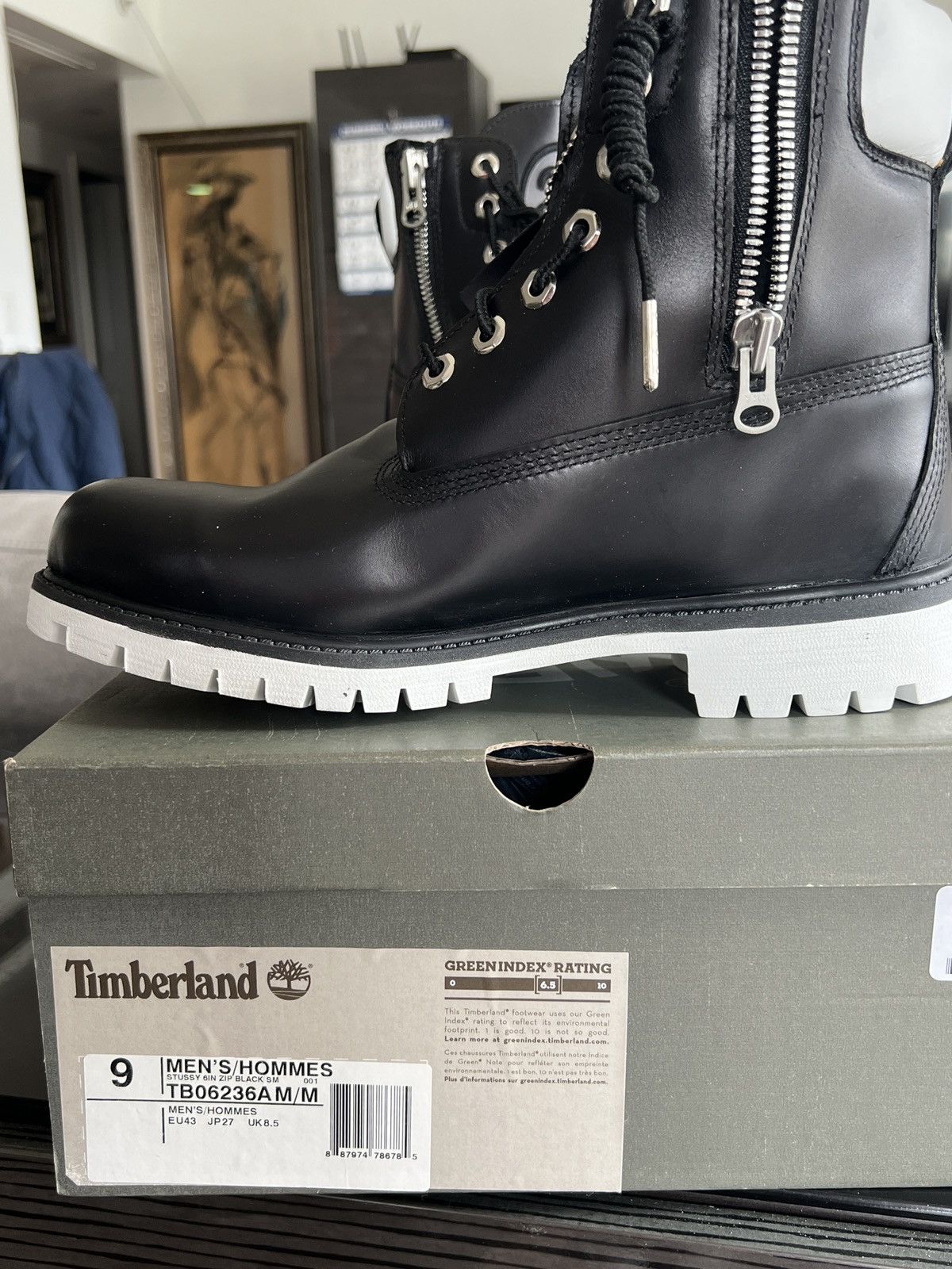 Stussy X Timberland black 6” boot