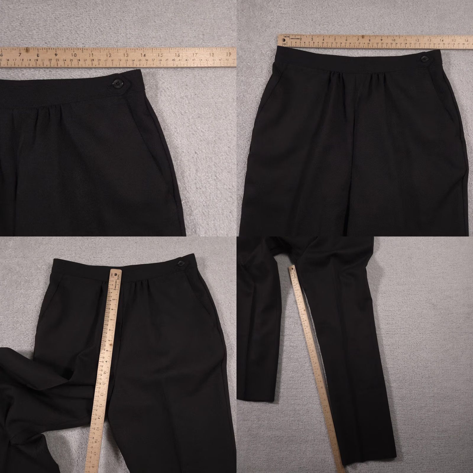 Vintage VINTAGE i.d. by Ship 'n Shore Dress Pants Womens 11/12 Black Pleats Made USA 80s Size 34" / US 12 / IT 48 - 8 Thumbnail
