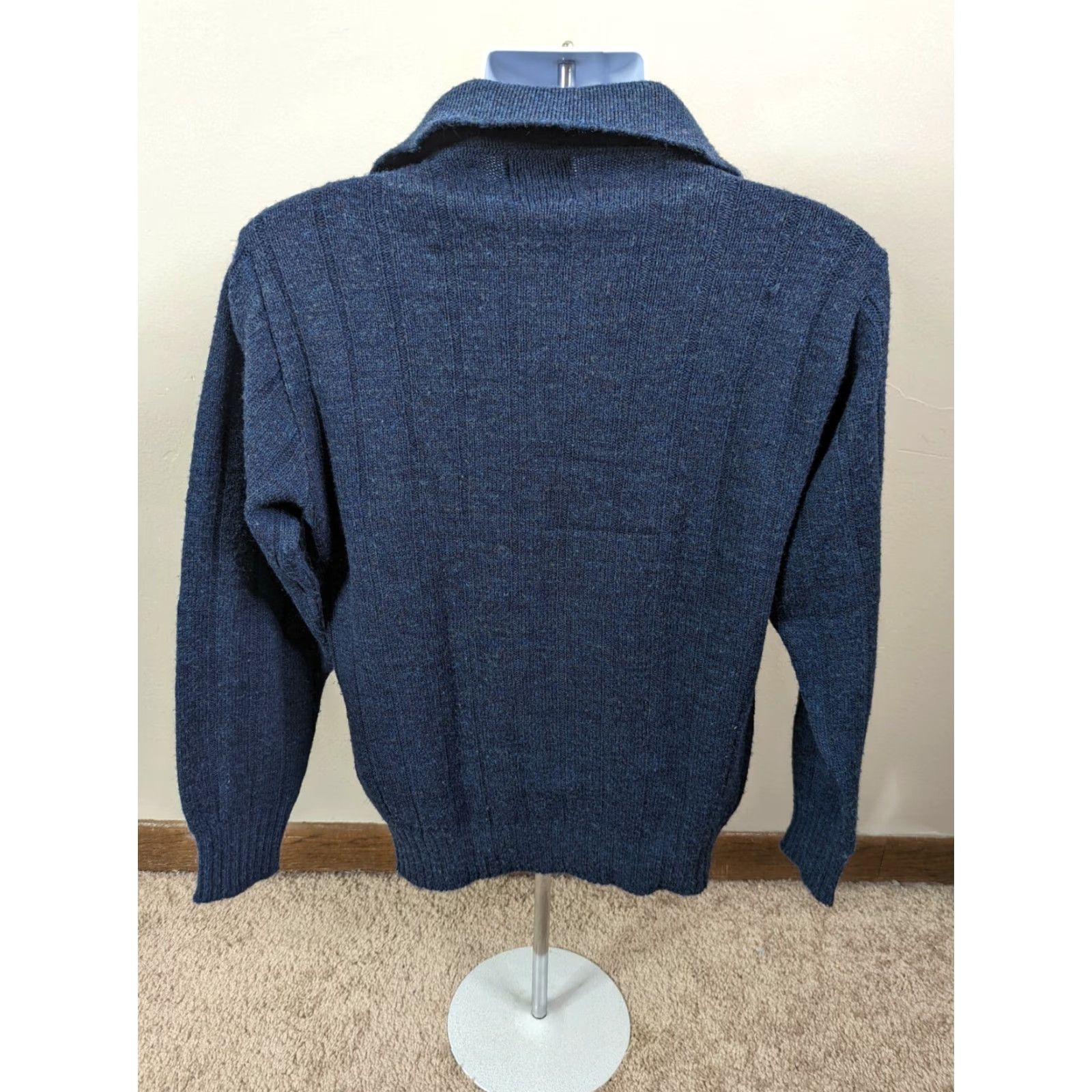 Vintage VINTAGE JC Penny The Mens Shop Blue Collared Wool Sweater Henley M Pullover Knit S4C Mens Size US M / EU 48-50 / 2 - 5 Thumbnail