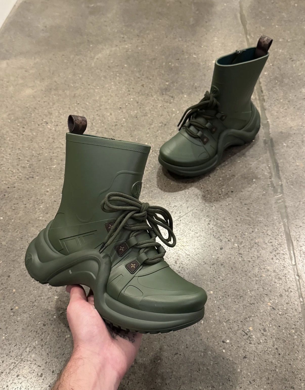 Louis Vuitton Louis Vuitton Archlight Rain Boot Green Size US 7 / IT 37 - 1 Thumbnail