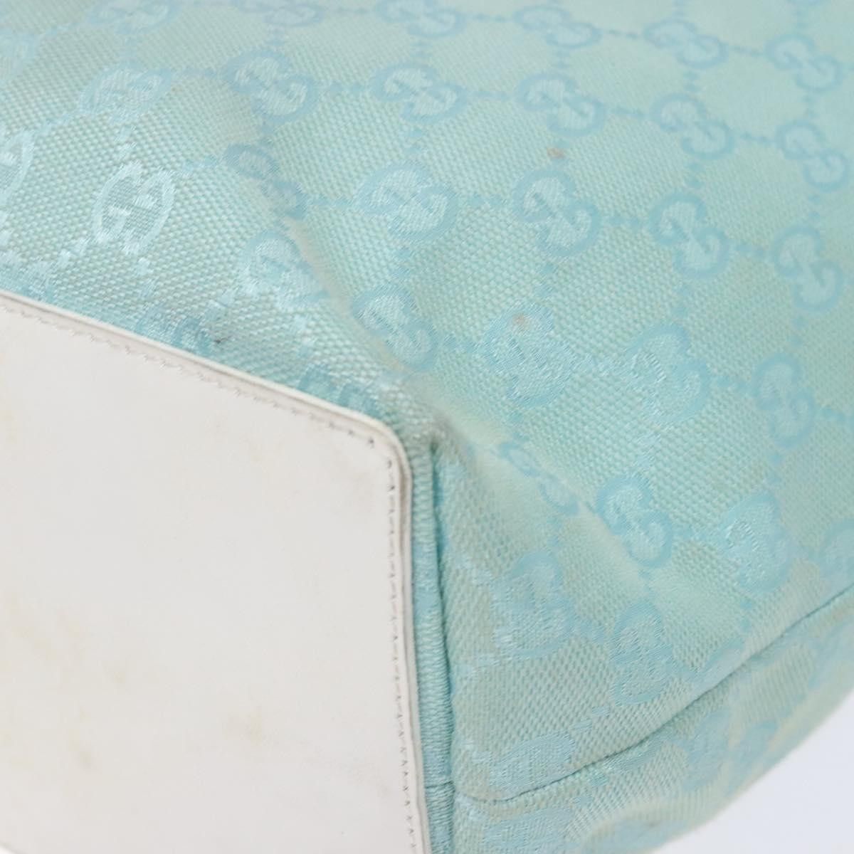 Gucci GUCCI GG Canvas Tote Bag Turquoise Blue Gold 002 002 Size ONE SIZE - 12 Thumbnail