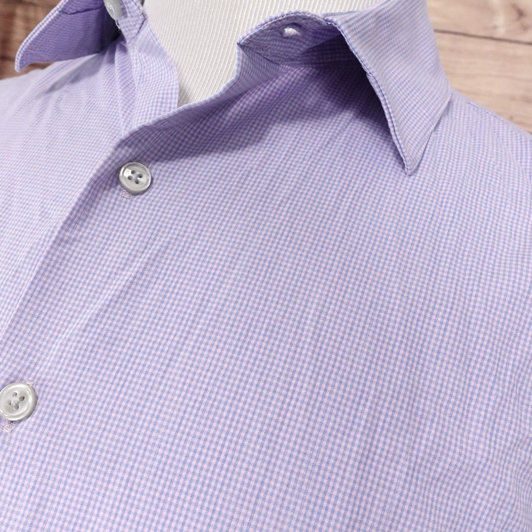 Apt. 9 APT 9 Premier Flex Shirt Mens 2XL Button-Up Long Sleeve Blue Pink Check Regular Fit 98% Cotton 2% Spandex Mens Size US XXL / EU 58 / 5 - 2 Thumbnail