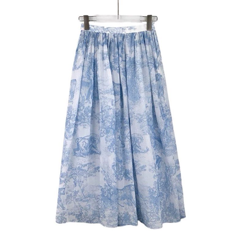 Dior Dior Light blue animal jungle print cotton casual skirt Size 42" / US 20 - 1 Thumbnail