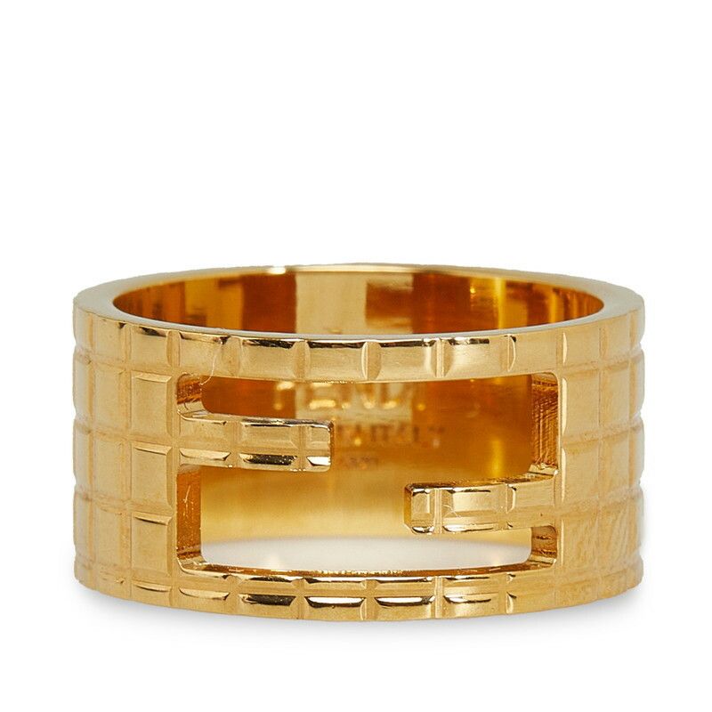 Fendi Fendi Fendi Wide Band Ring Gold Plated Size 14 Metal Ring Size ONE SIZE - 1 Thumbnail