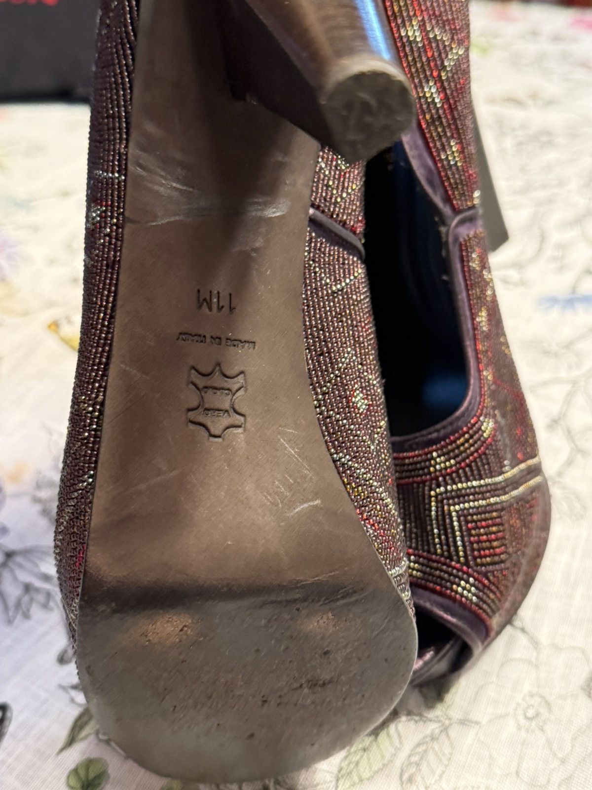 Donald Pliner Donald Pliner Navy Beaded Pumps Size US 11 / IT 41 - 4 Thumbnail