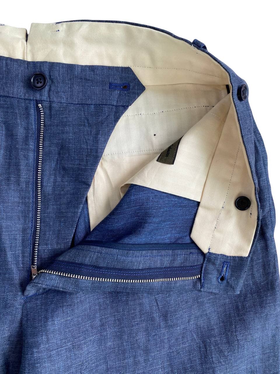 Nigel Cabourn Nigel Cobourn Blue Linen Ballon Fit Pants Size US 34 / EU 50 - 6 Thumbnail