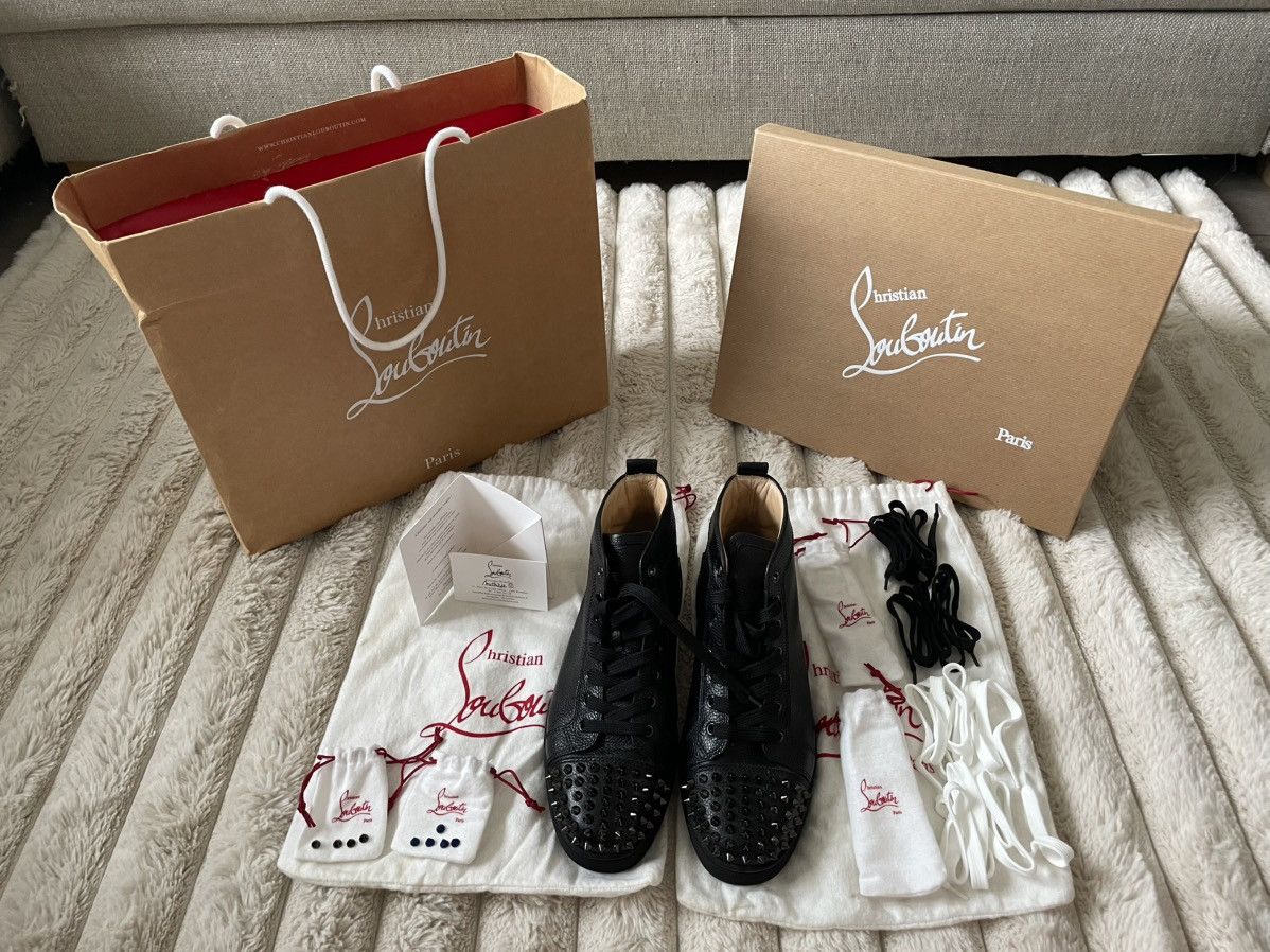 Christian Louboutin Louboutin Lou Spikes flat Calf b139 black/bk 41 Size US 8 / EU 41 - 1 Thumbnail