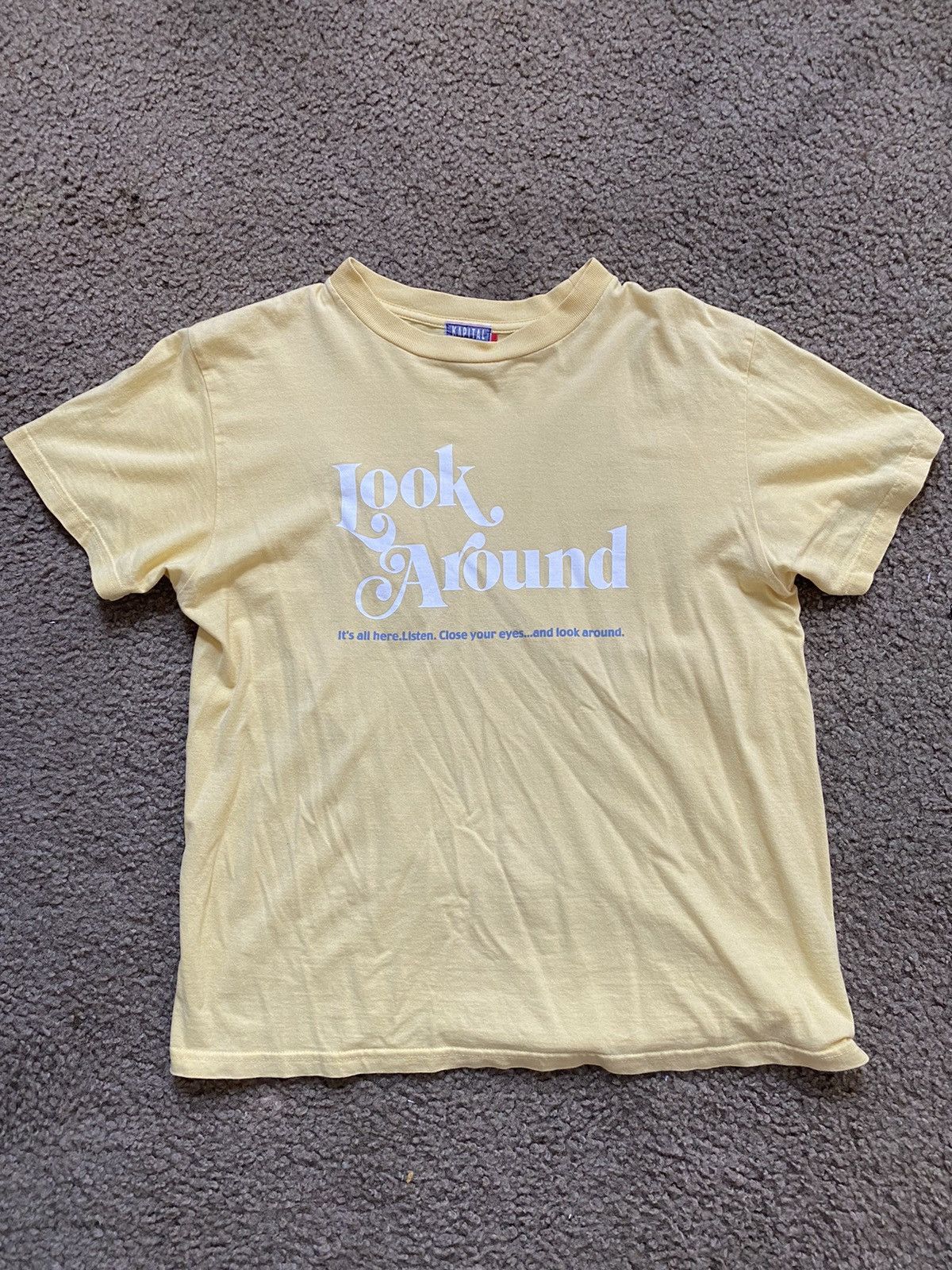 Pre-owned Kapital “look Around” Tee In Yellow