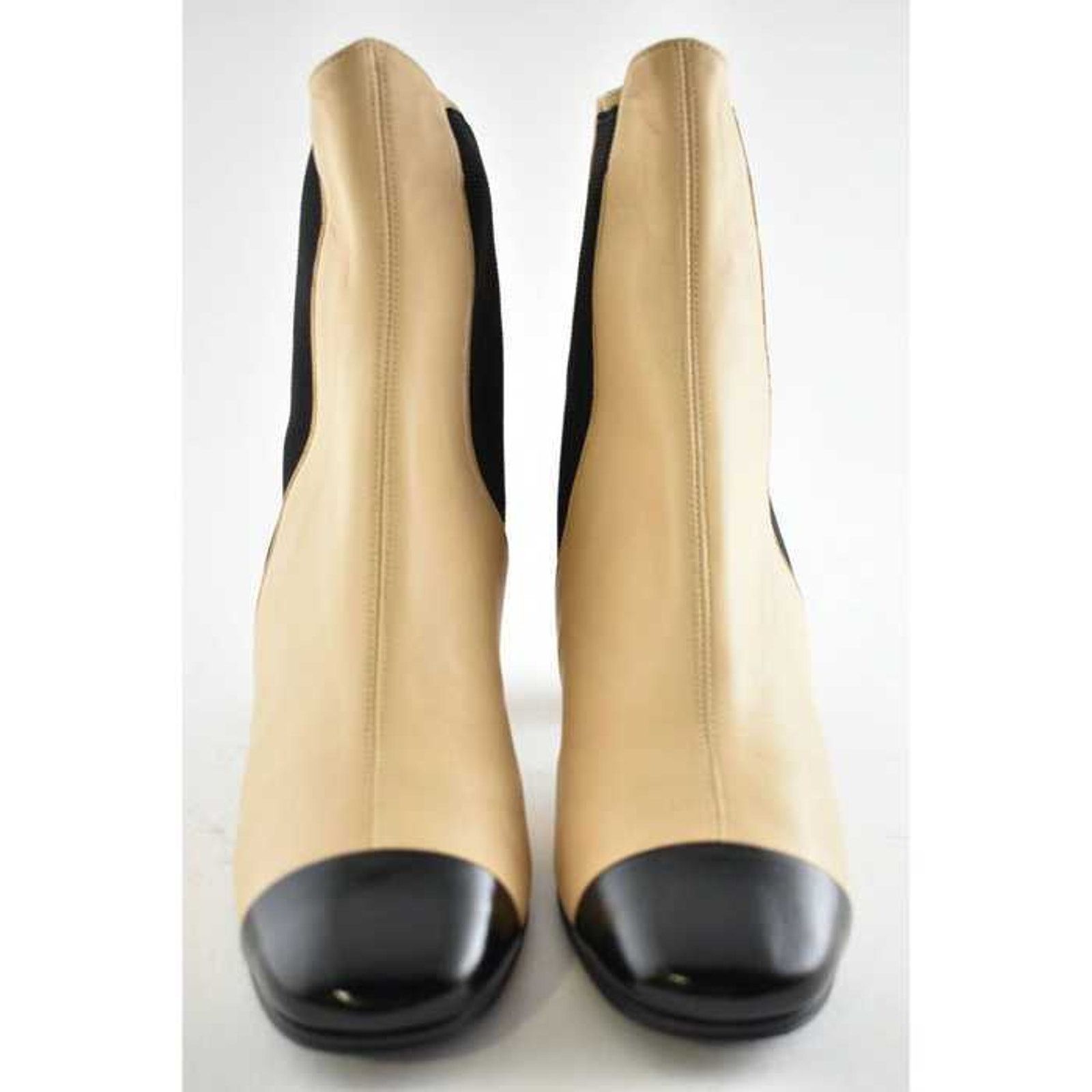 Chanel Chanel 19C Beige Leather Black CC Logo Cap Ankle Short Size US 7.5 / IT 37.5 - 4 Thumbnail