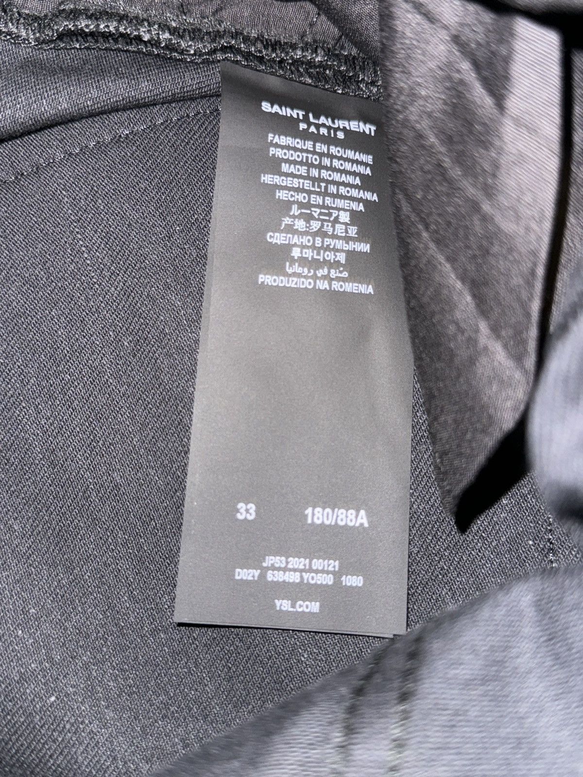 Saint Laurent Paris D02 Skinny 5 Pocket Low Waist Jeans Size US 33 - 9 Thumbnail