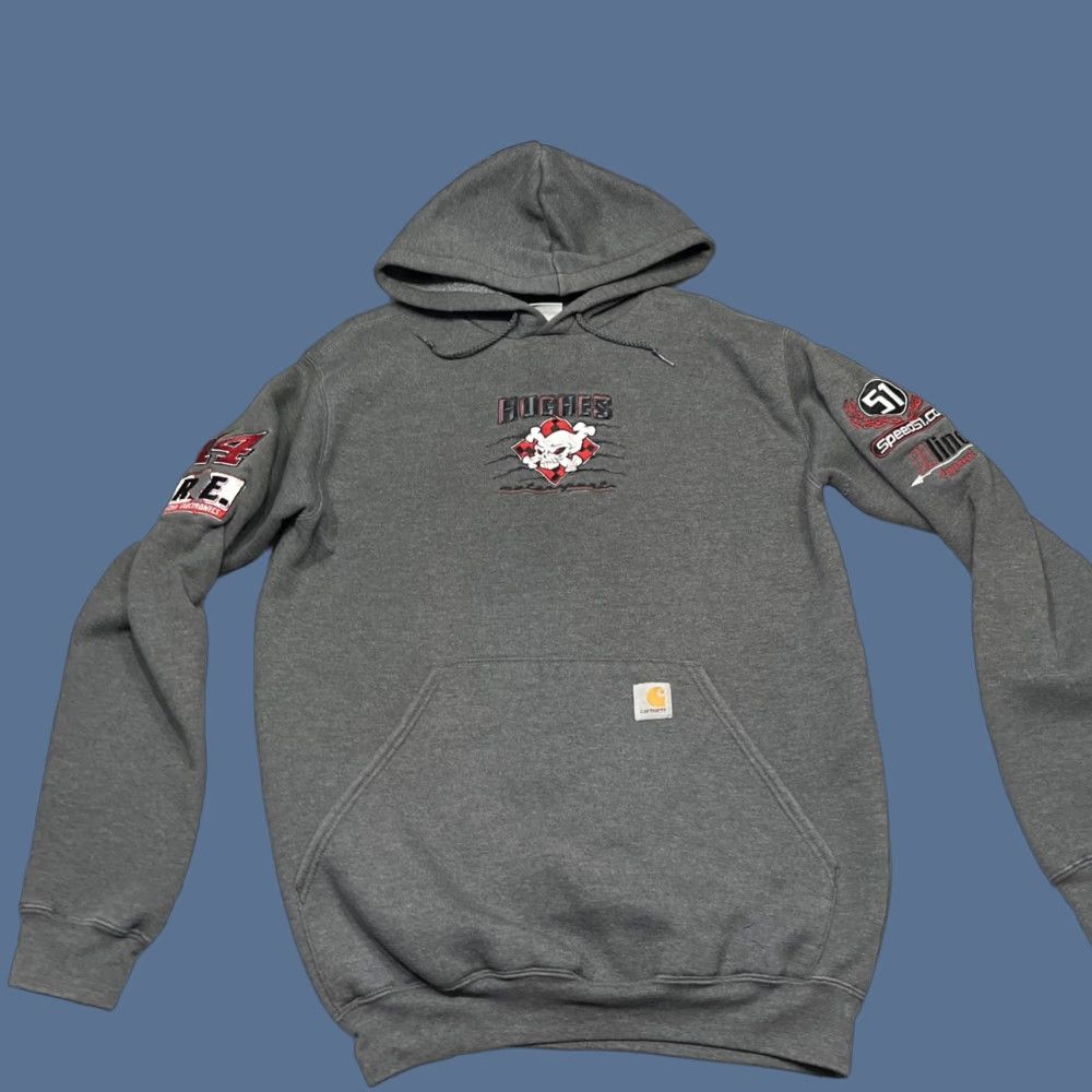 Carhartt VINTAGE Carhartt Hoodie Mens S Pullover Hooded Sweatshirt Gray Hughes Motorsports 14 Size US S / EU 44-46 / 1 - 1 Thumbnail