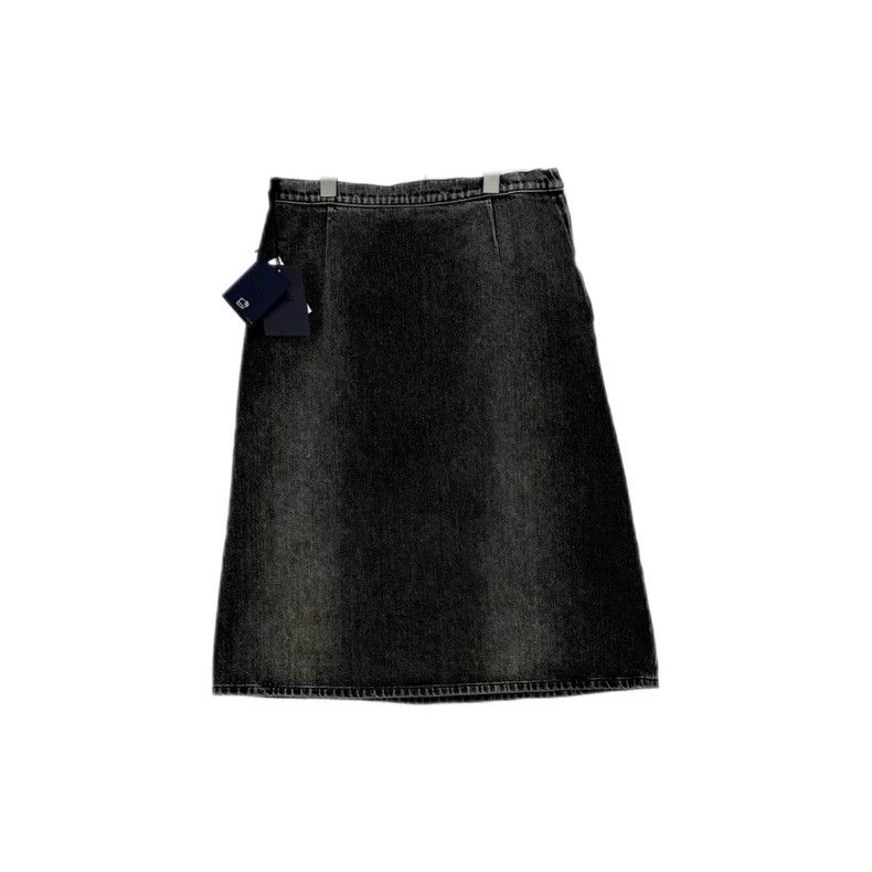 Prada Prada Washed gray metal triangle label denim skirt 2502-Nex Size 28" / US 6 / IT 42 - 1 Thumbnail