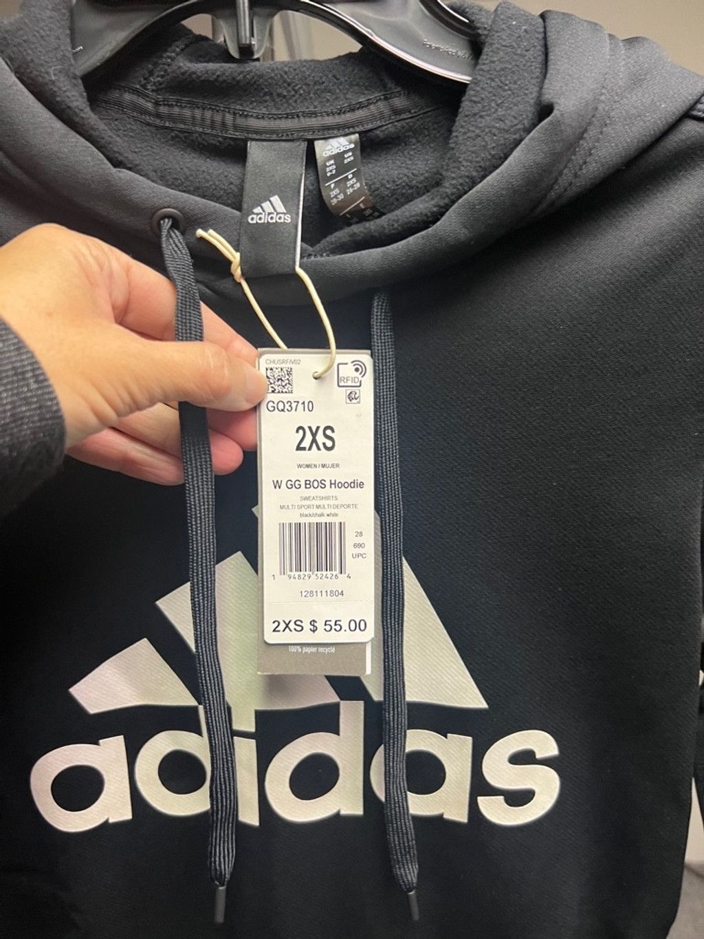 Adidas Women's Adidas Hoodie Black 2XS Size XS / US 0-2 / IT 36-38 - 2 Thumbnail